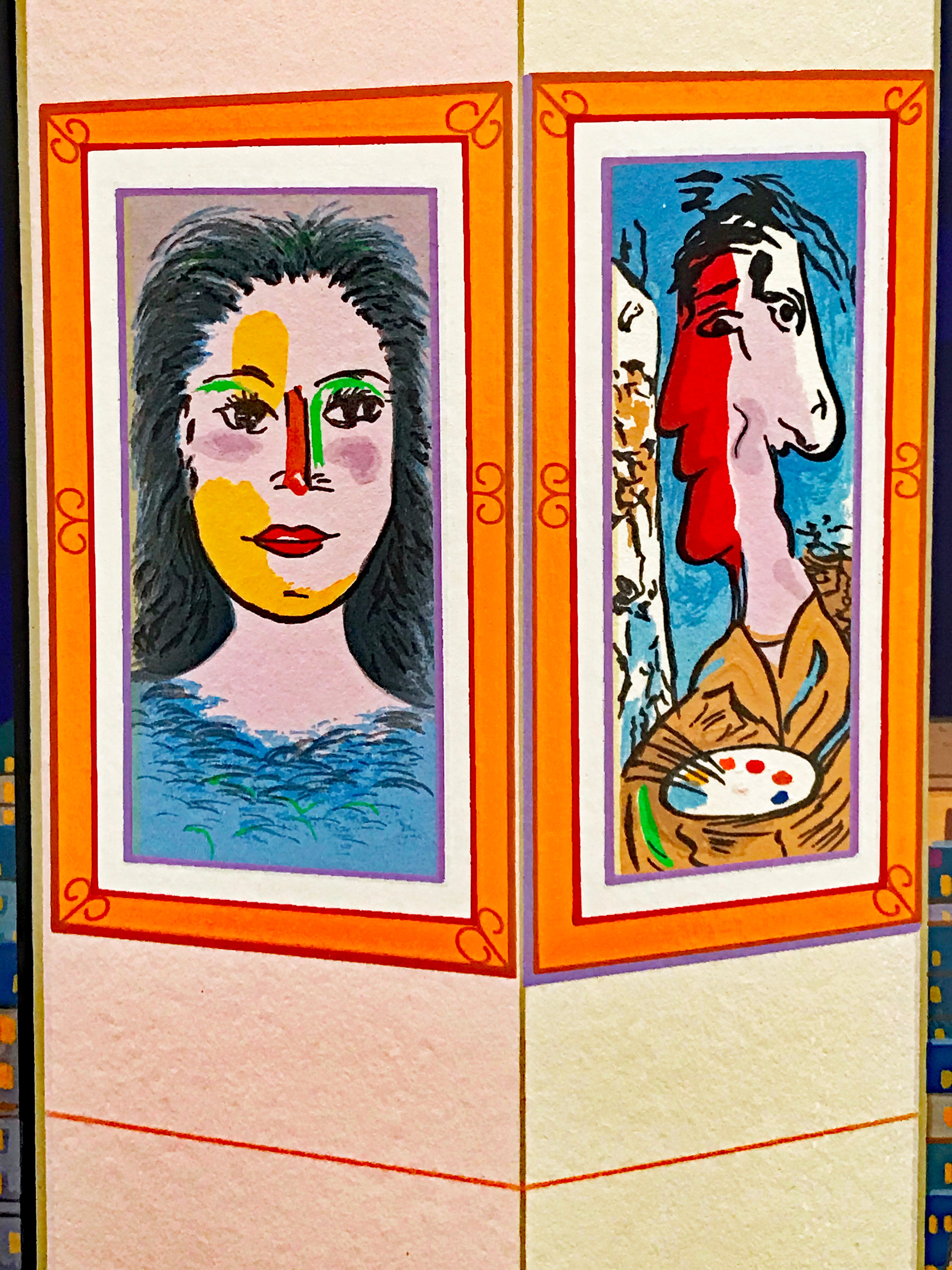 Interior with Buddha Fanch Ledan Artist Proof Serigraph Print Artist Hand Signed and AP Numbered