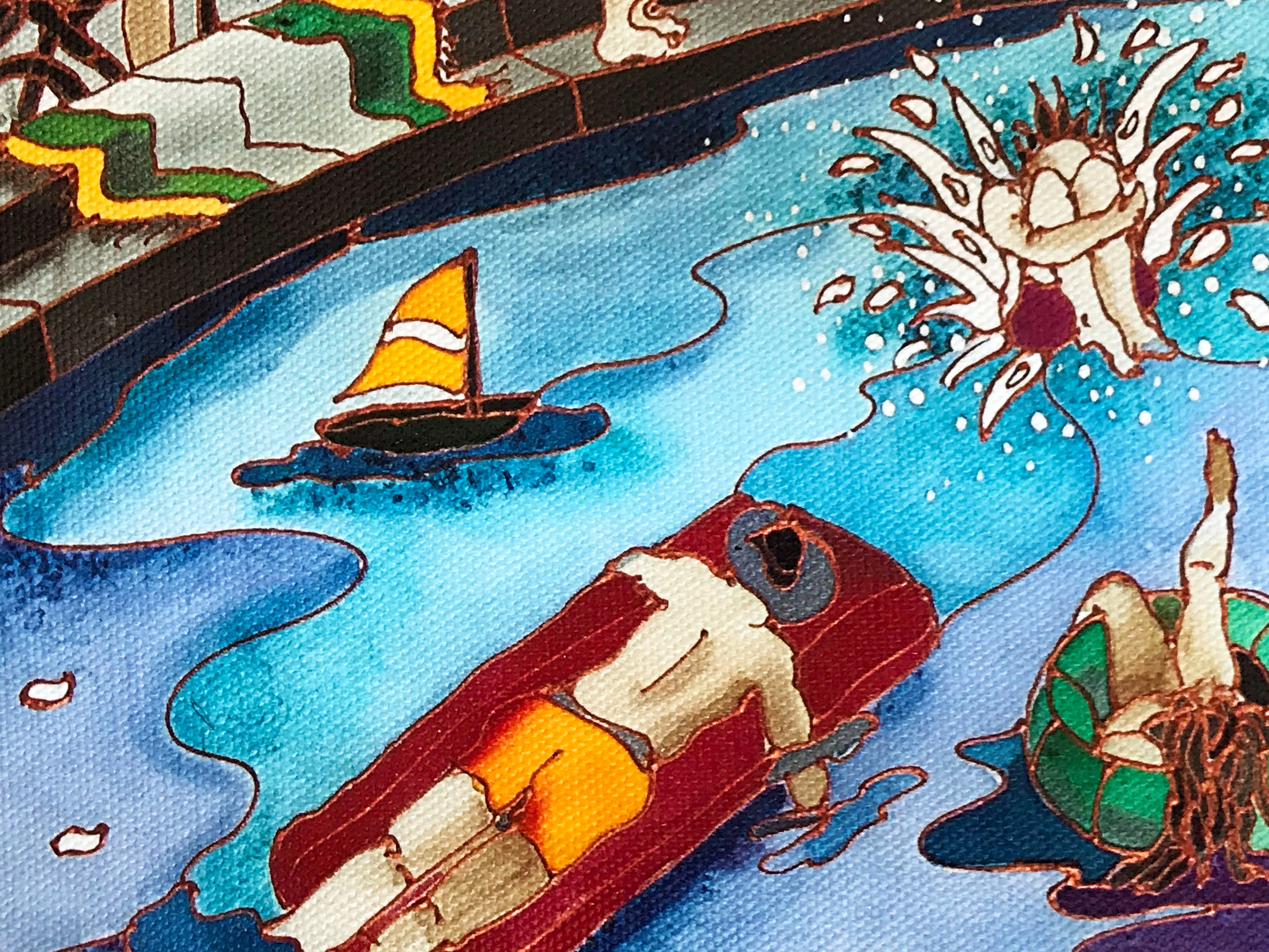 Summer in NYC Linnea Pergola Canvas Giclée Print Artist Hand Signed and Numbered