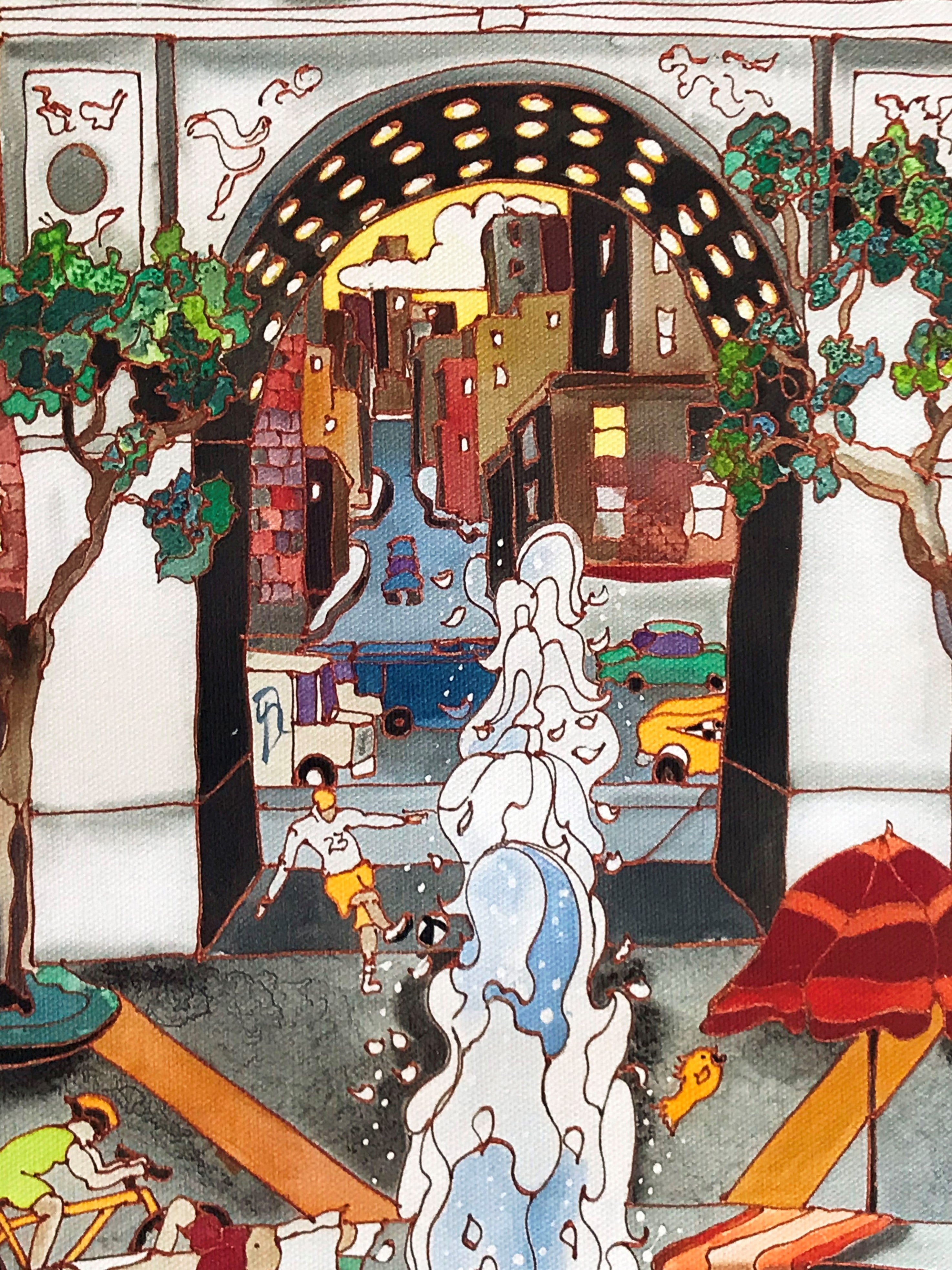 Summer in NYC Linnea Pergola Canvas Giclée Print Artist Hand Signed and Numbered