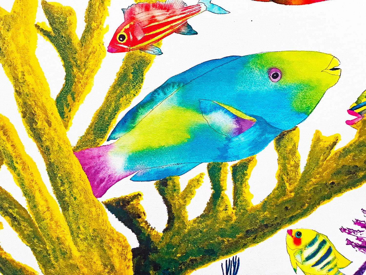 Coral Reef Life Wyland and Tracy Taylor Canvas Giclée Diptych Print Artist Hand Signed and Numbered