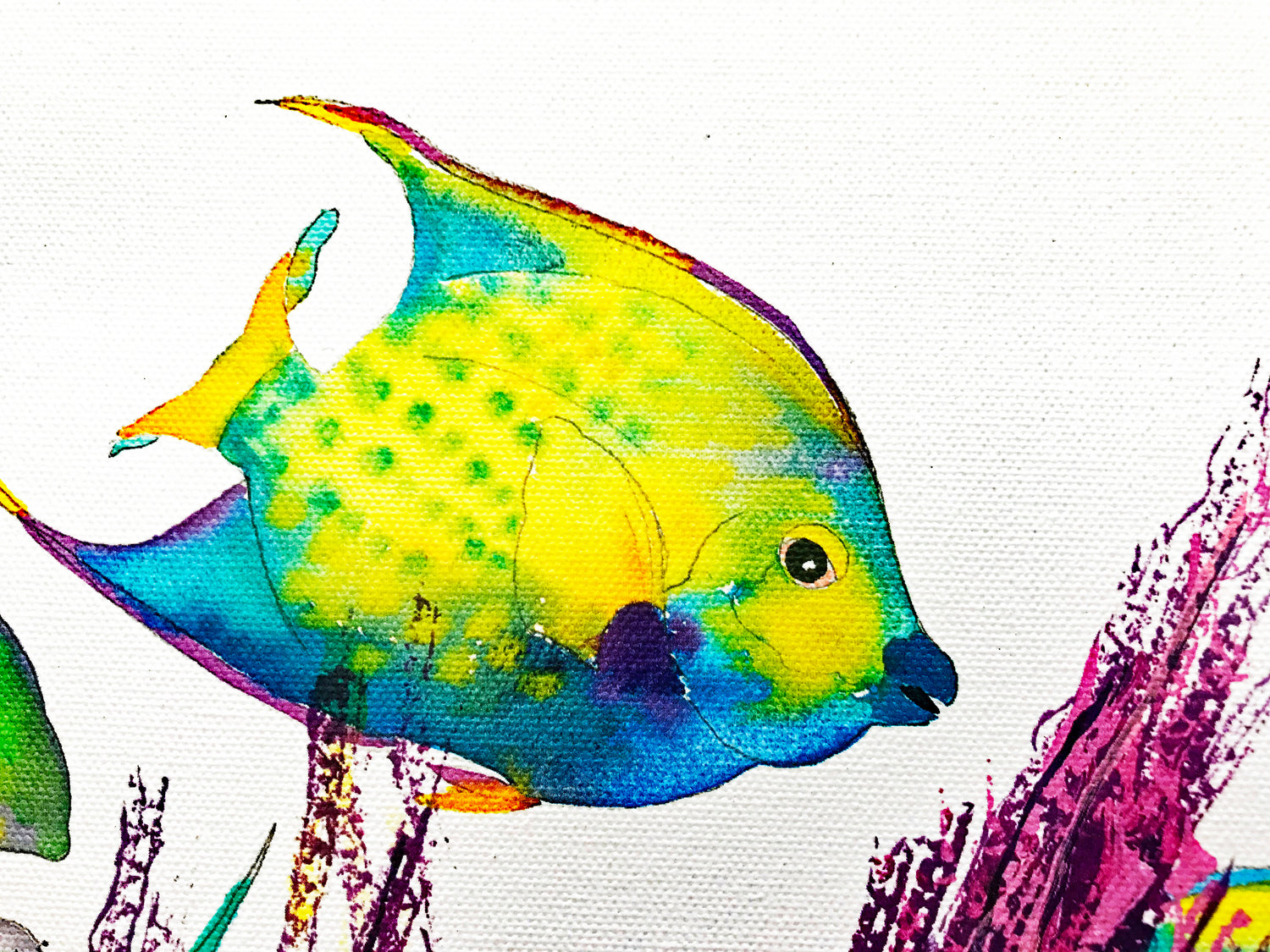 Coral Reef Life Wyland and Tracy Taylor Canvas Giclée Diptych Print Artist Hand Signed and Numbered