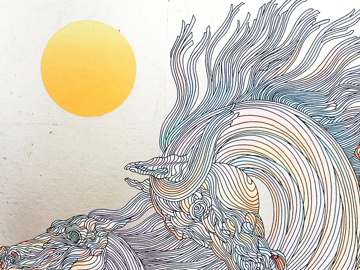 Lever De Soleil Guillaume Silver Leaf Hand Embellished Serigraph Print Artist Signed and Numbered