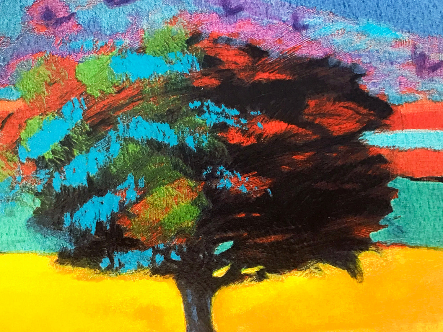 Field of Gold Paul Powis Serigraph Print Artist Hand Signed and Numbered