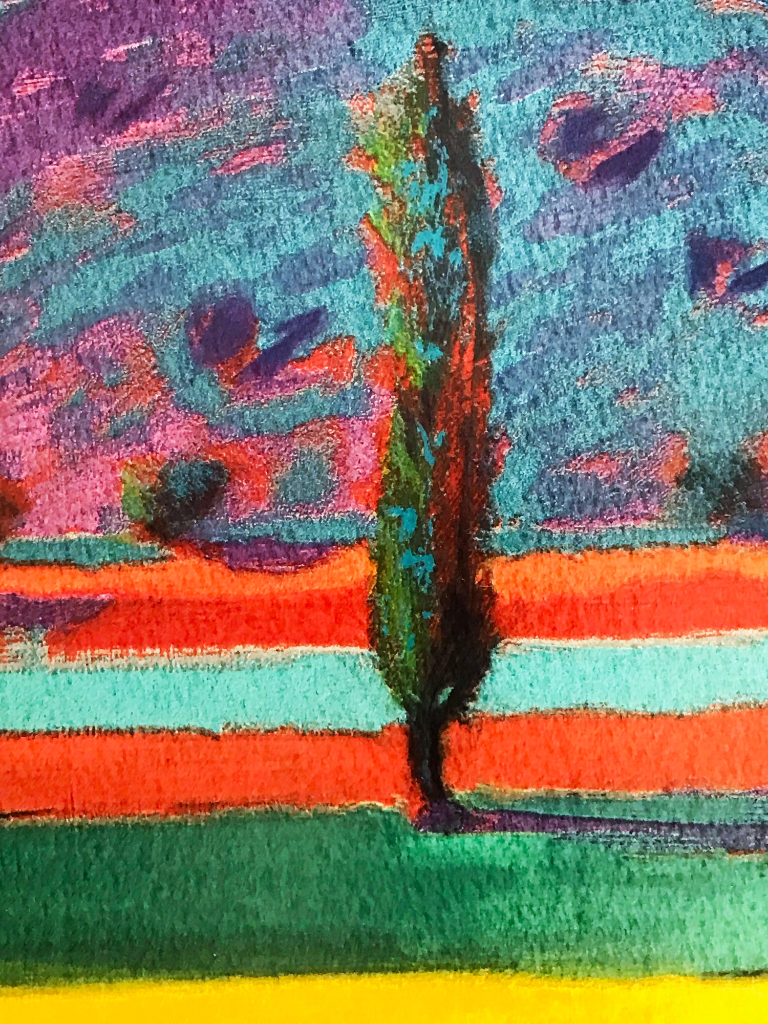 Field of Gold Paul Powis Serigraph Print Artist Hand Signed and Numbered