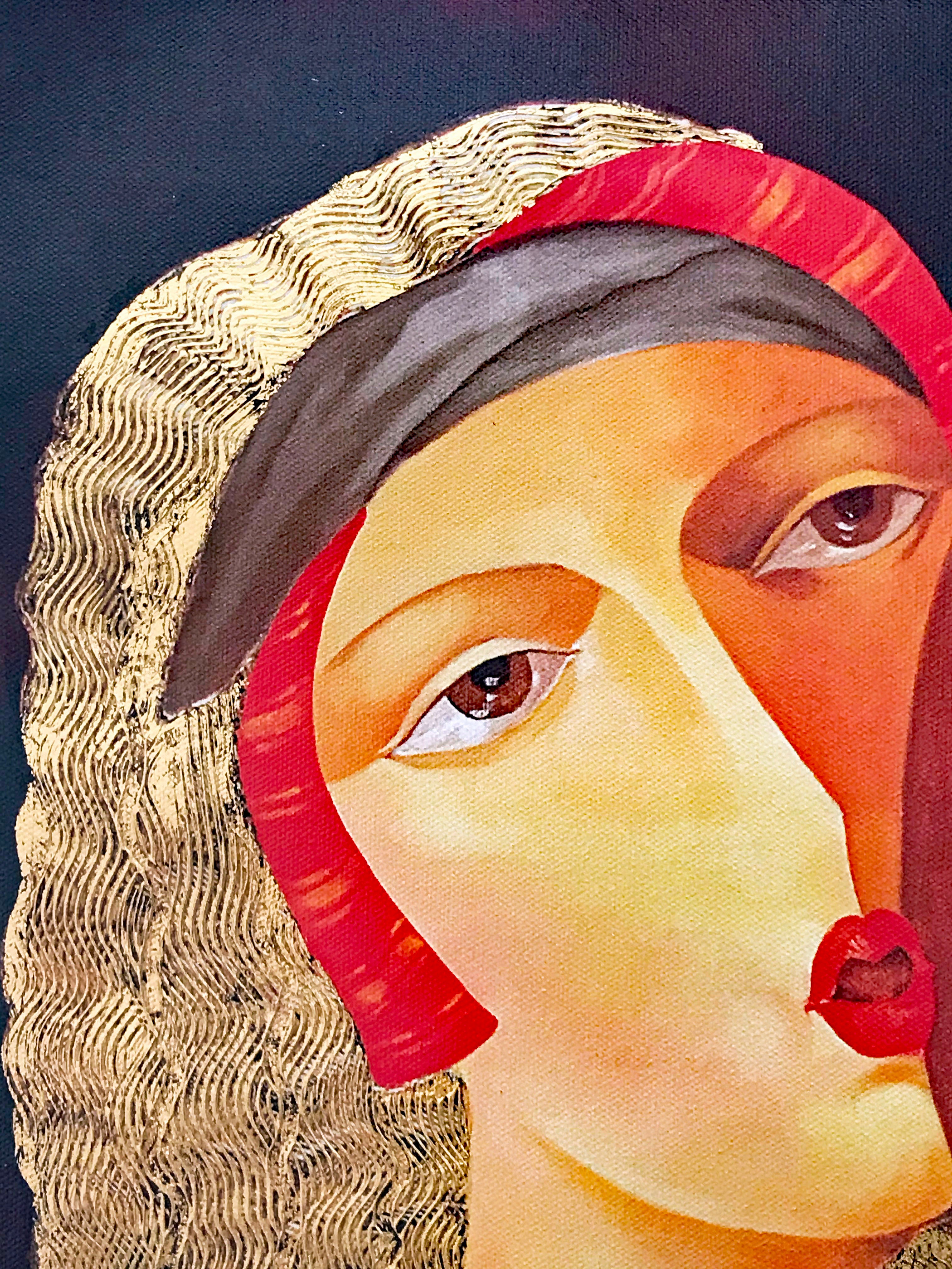 Women in Love Arbe Ara Berberyan Artist Proof Hand Embellished Canvas Giclée Print Hand Signed and Numbered