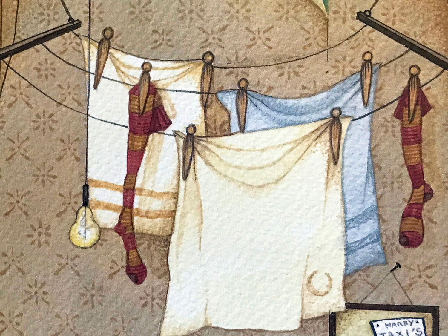 Bachelor Pad Linda Jane Smith Lithograph Print Artist Hand Signed Numbered and Framed