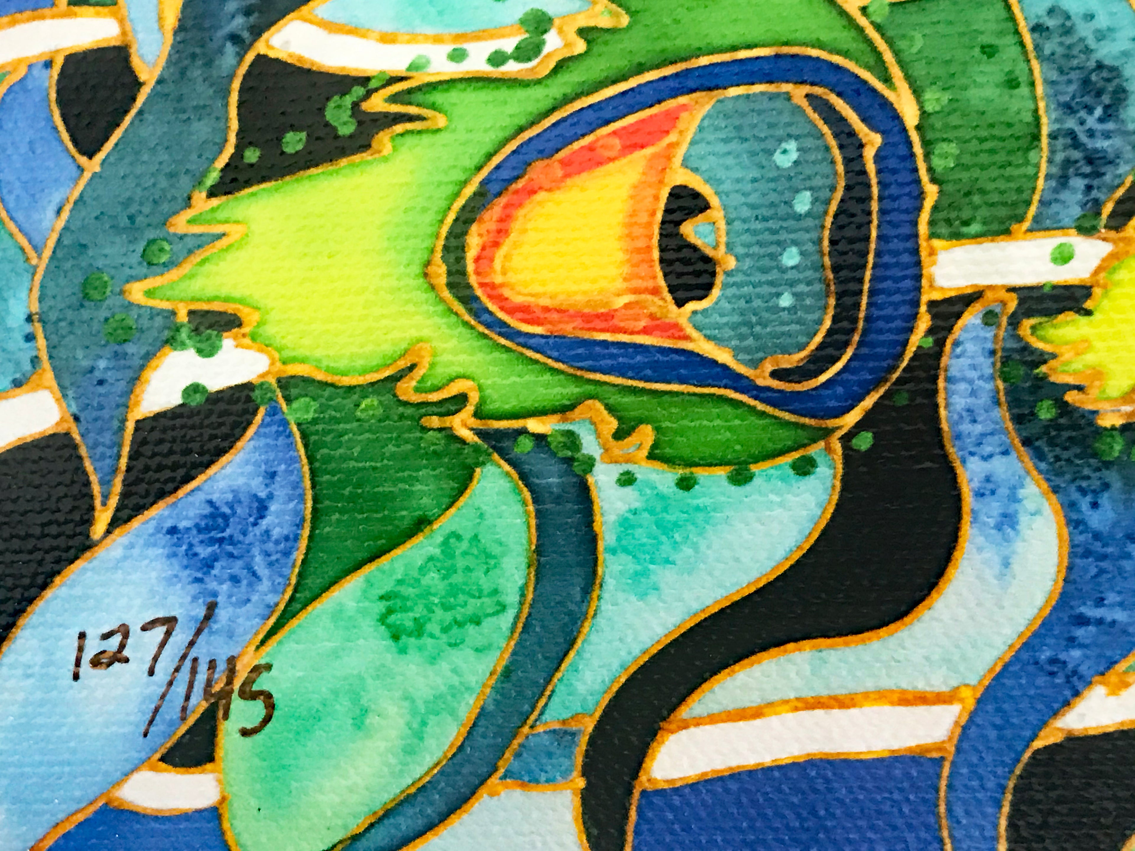 Peacock Linnea Pergola Canvas Giclée Print Artist Hand Signed and Numbered