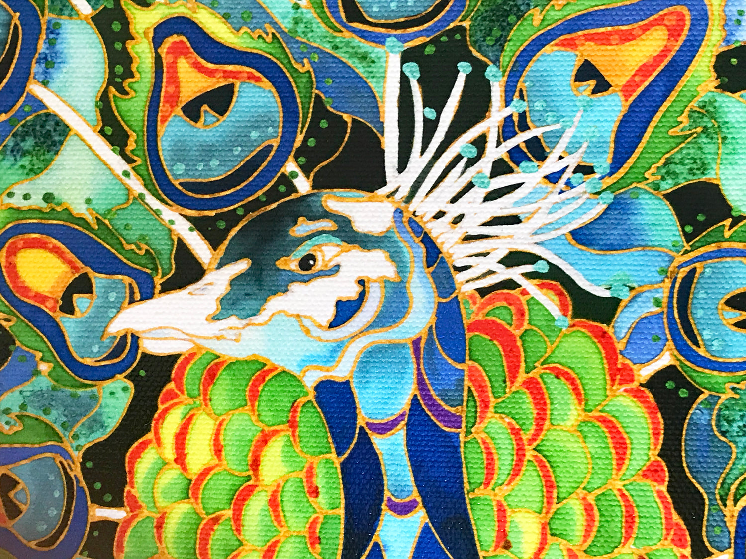 Peacock Linnea Pergola Canvas Giclée Print Artist Hand Signed and Numbered