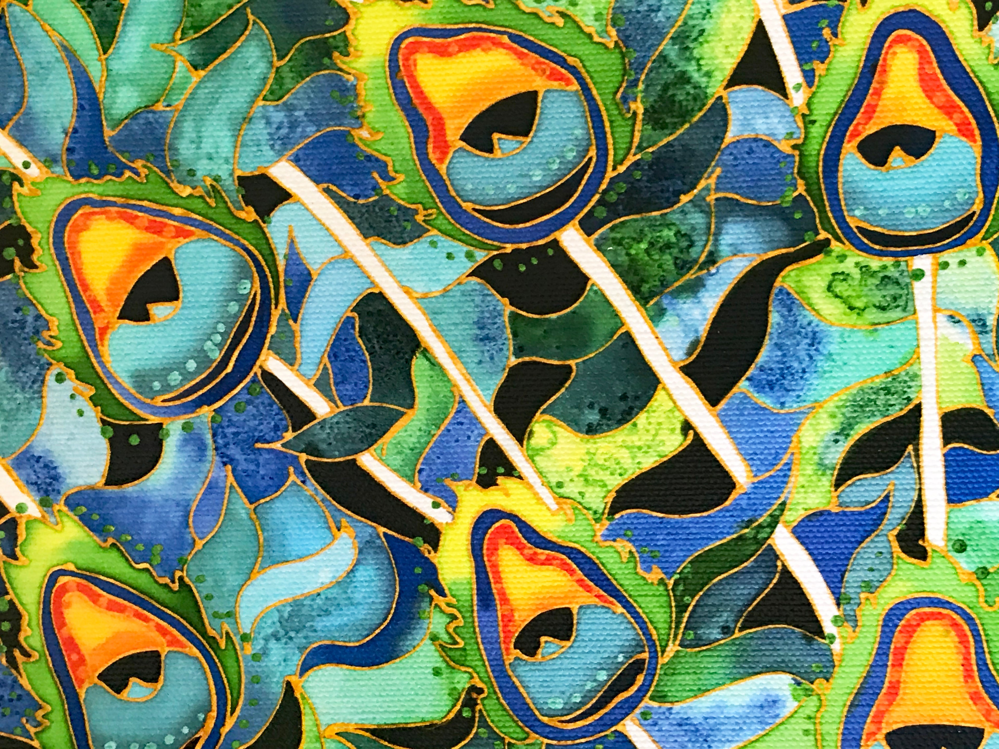 Peacock Linnea Pergola Canvas Giclée Print Artist Hand Signed and Numbered