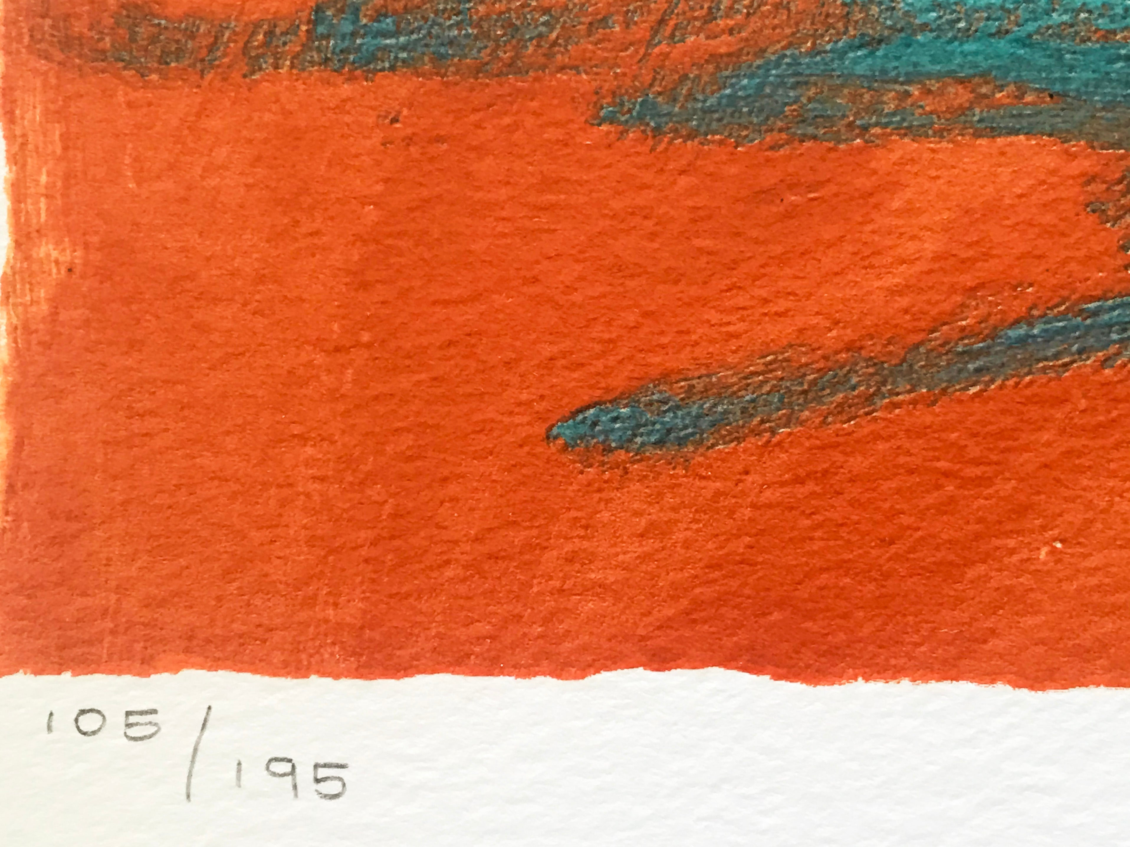 Purple Shade Paul Powis Serigraph Print Artist Hand Signed and Numbered