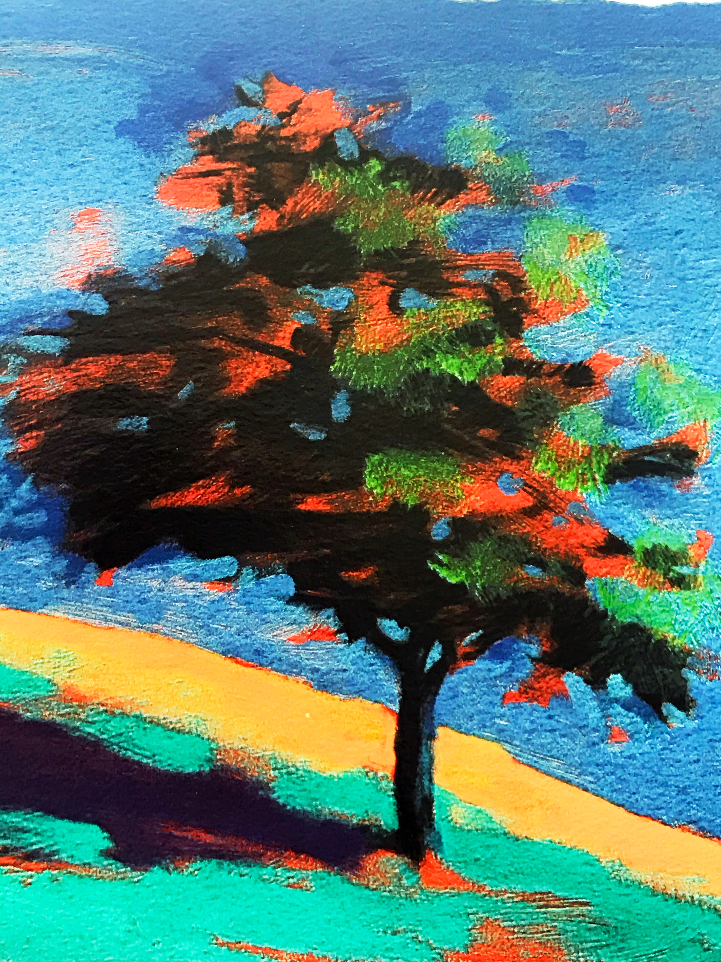 Purple Shade Paul Powis Serigraph Print Artist Hand Signed and Numbered