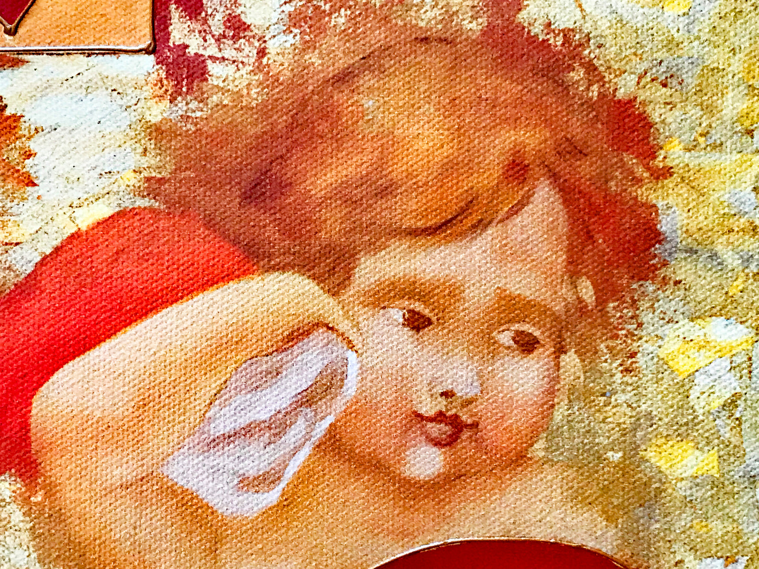 Cupids Plan Their Ace Ara Arbe Berberyan Artist Hand Embellished Canvas Giclée Print Signed and Numbered