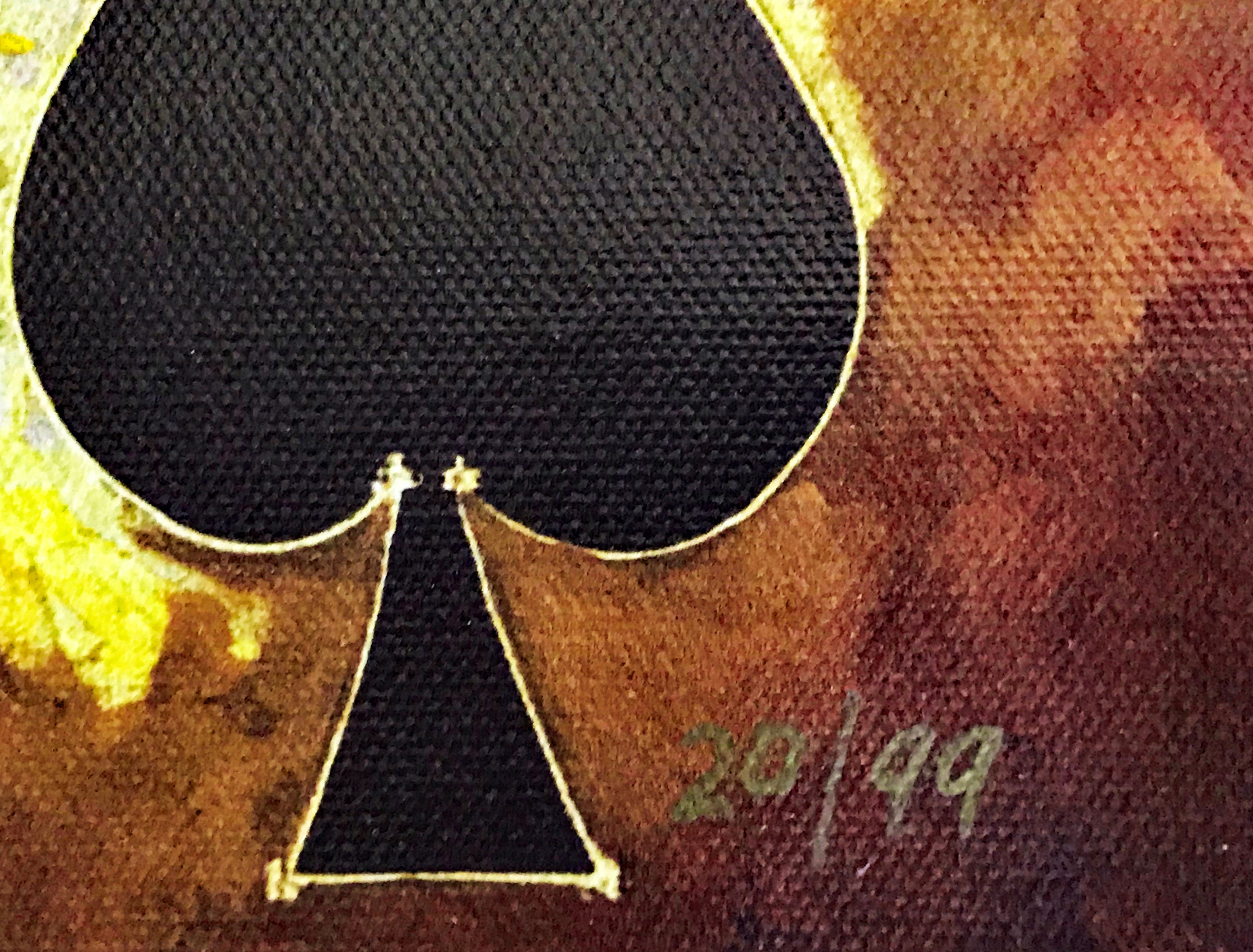 One Eyed Jack Arbe Ara Berberyan Artist Hand Embellished Canvas Giclée Print Signed and Numbered