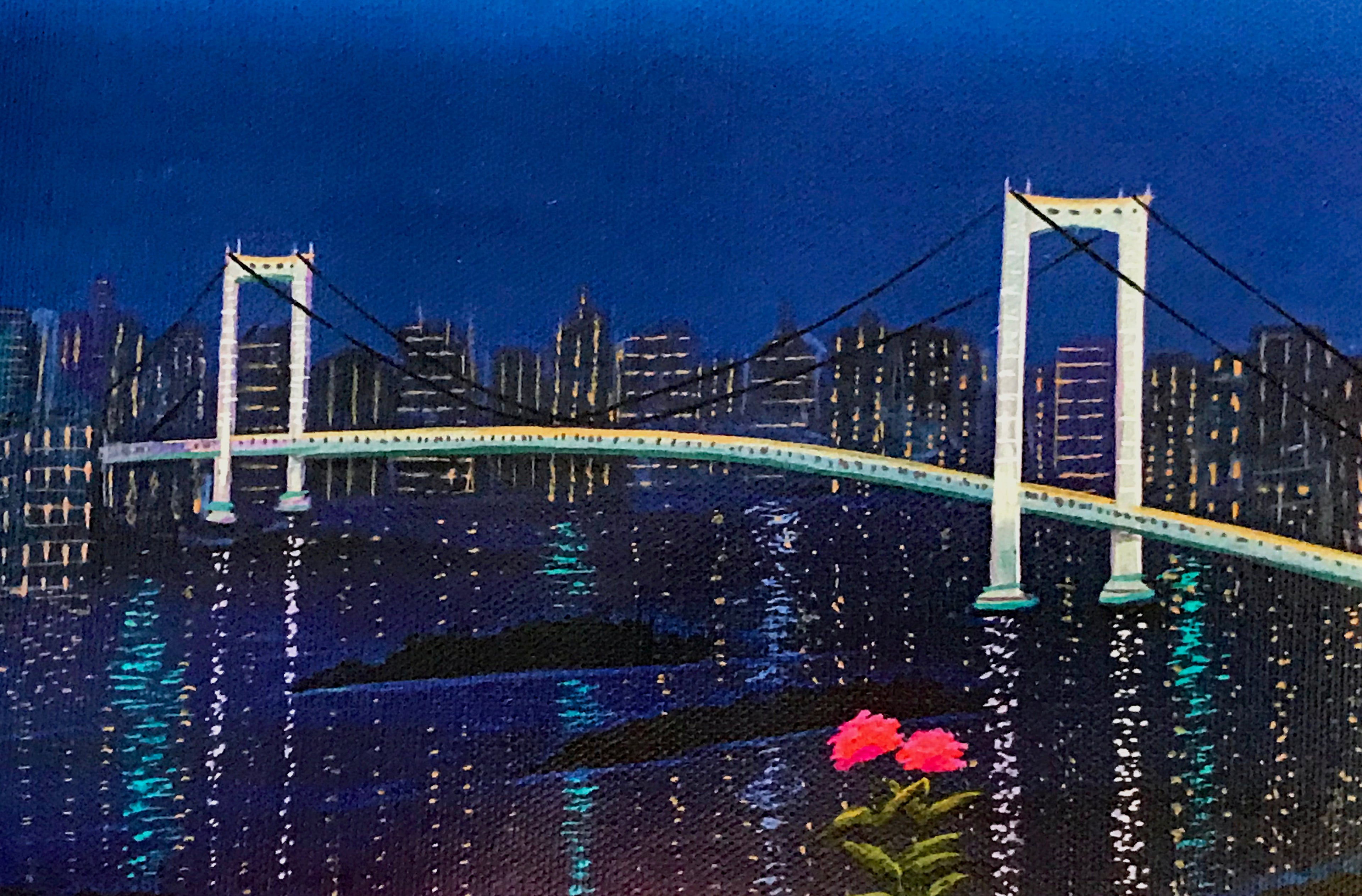 City Lights Fanch Ledan Canvas Giclée Print Artist Hand Signed and Numbered