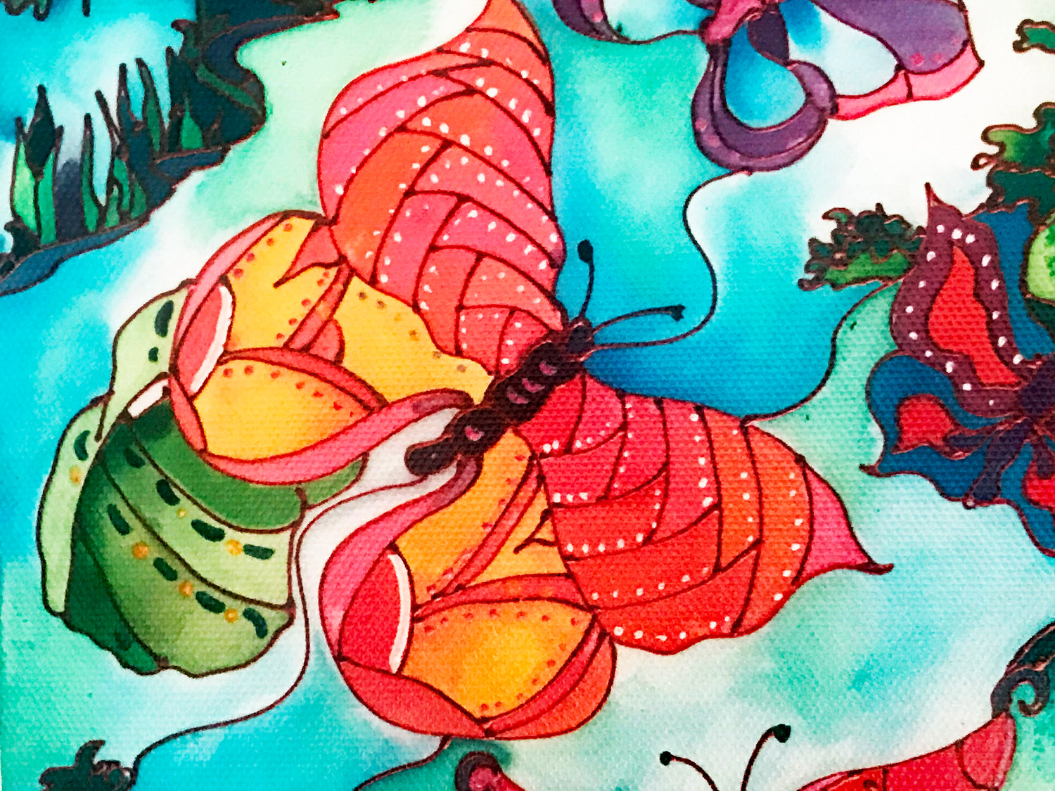 Butterfly Cove II Linnea Pergola Canvas Giclée Print Artist Hand Signed and Numbered