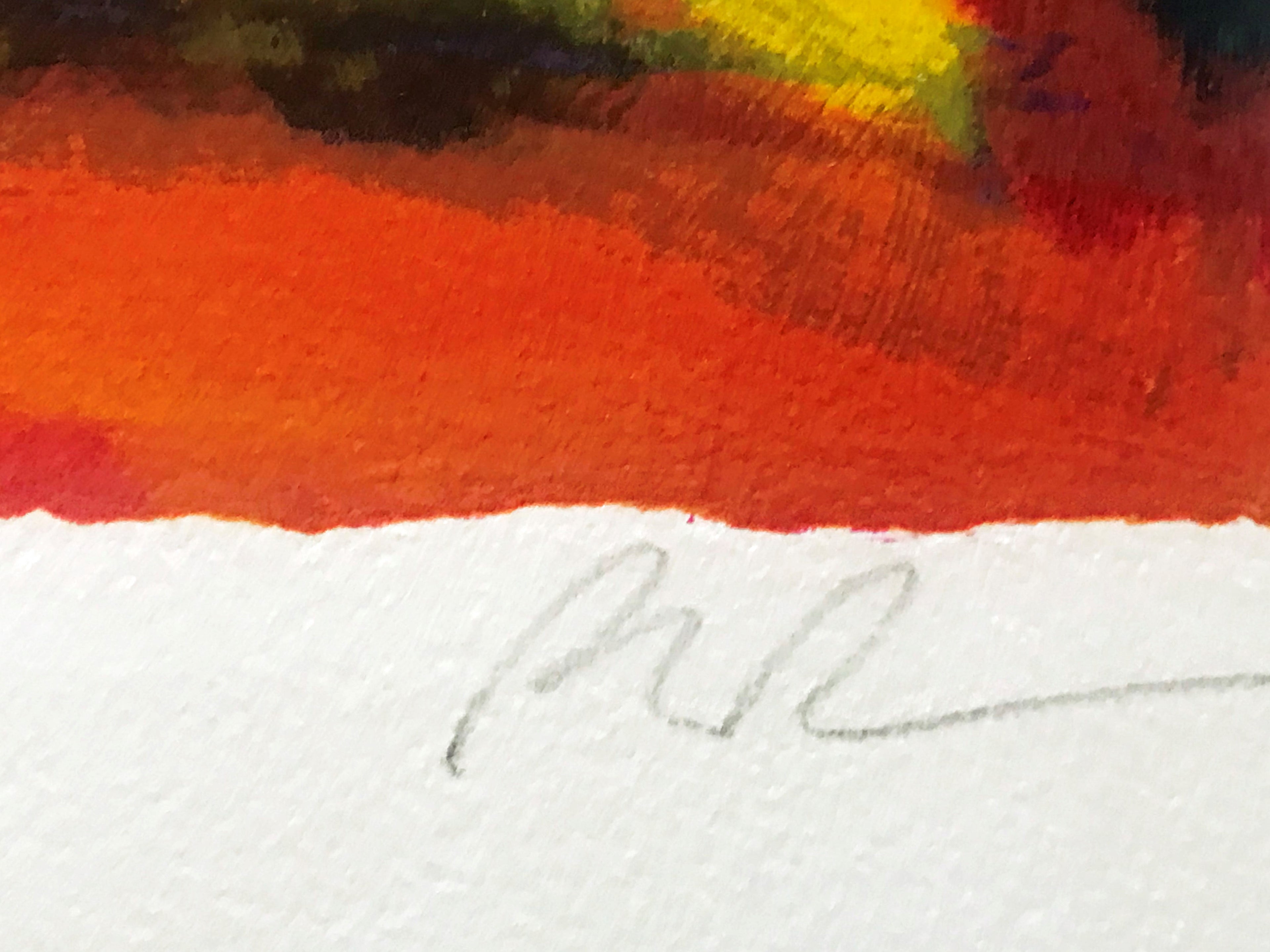 Three Fields Paul Powis Serigraph Print Artist Hand Signed and Numbered