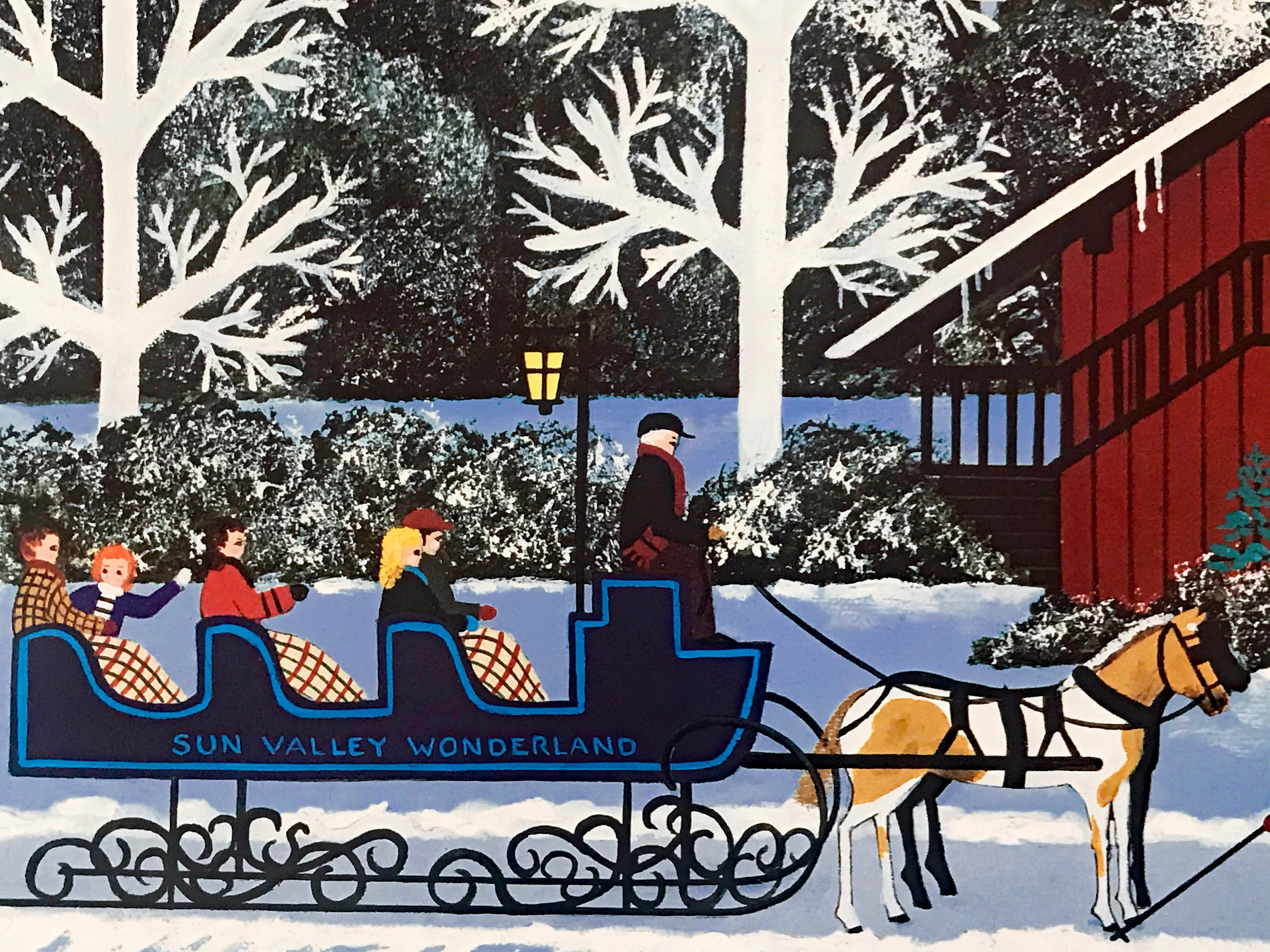 Moonlight Merriment Jane Wooster Scott Lithograph Print Artist Hand Signed and Numbered