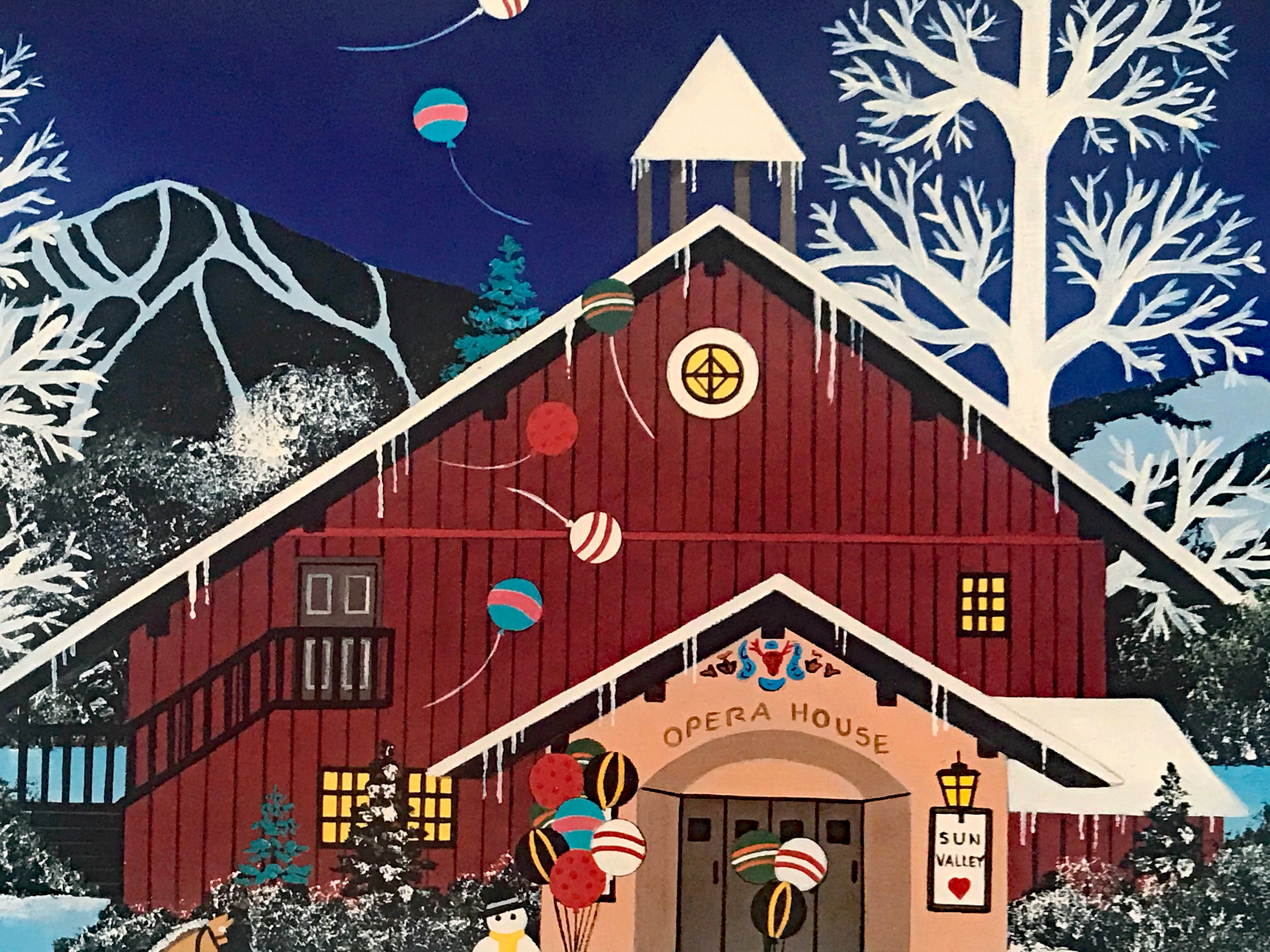Moonlight Merriment Jane Wooster Scott Lithograph Print Artist Hand Signed and Numbered