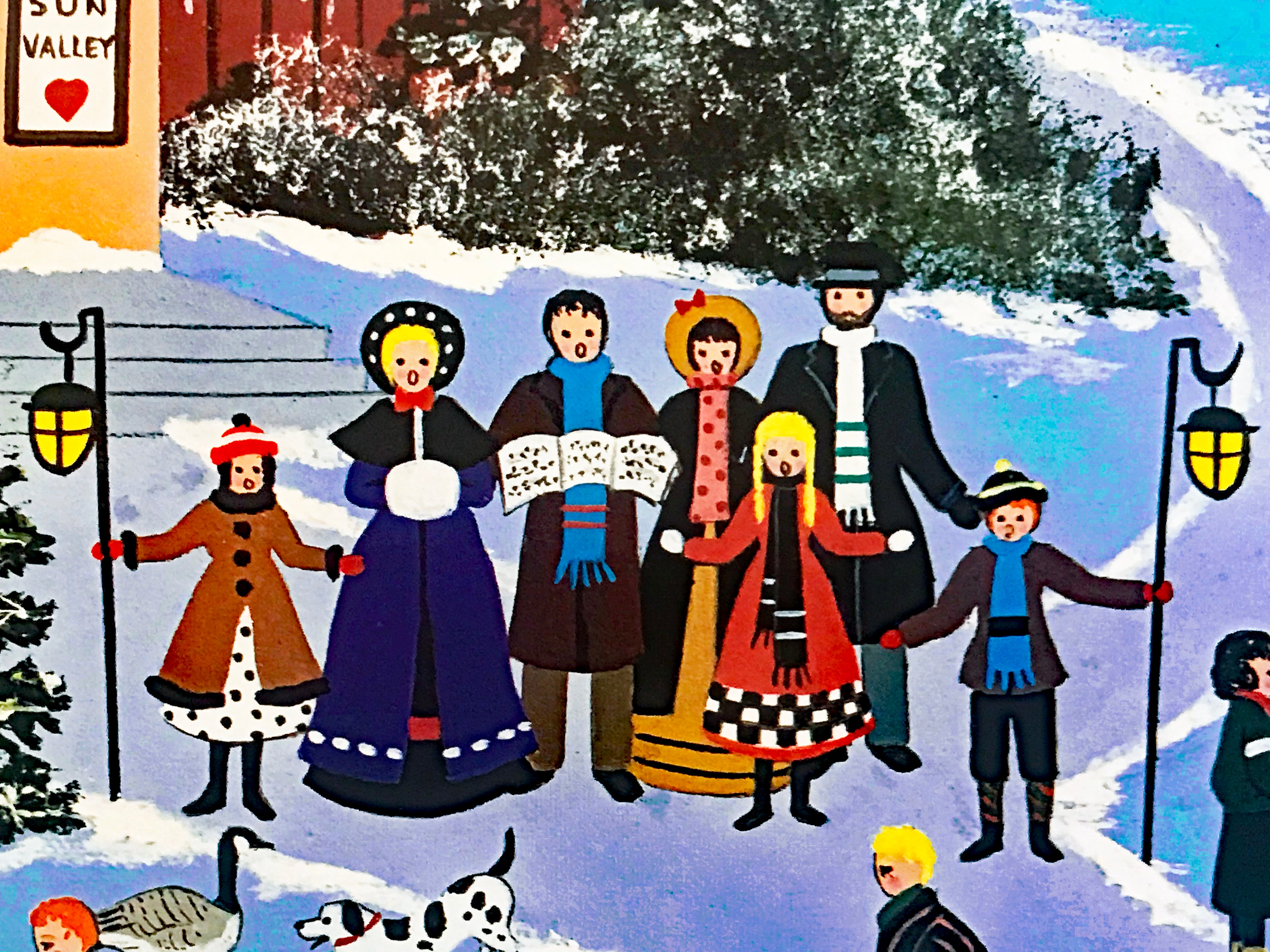 Moonlight Merriment Jane Wooster Scott Lithograph Print Artist Hand Signed and Numbered
