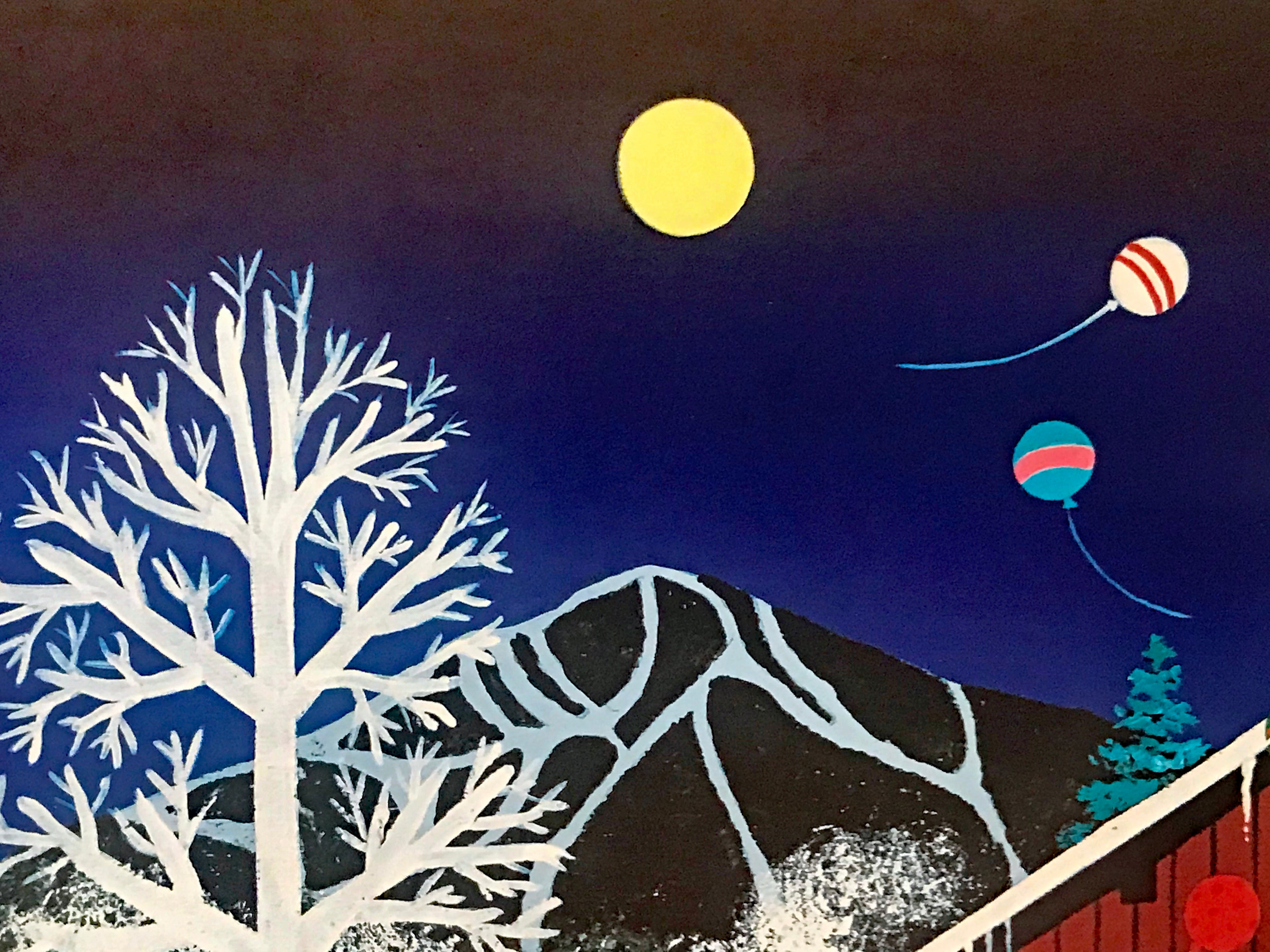 Moonlight Merriment Jane Wooster Scott Lithograph Print Artist Hand Signed and Numbered