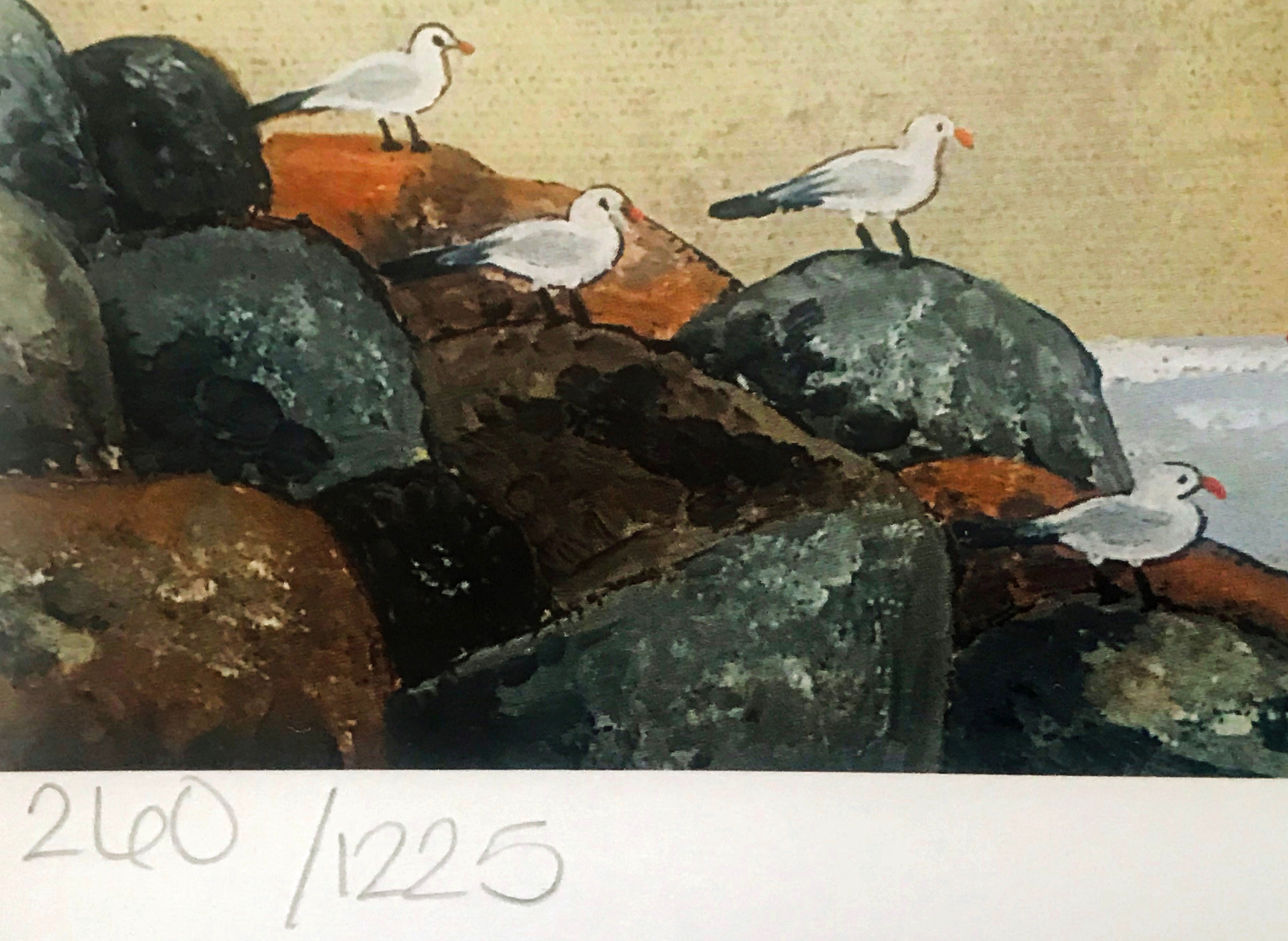 Footprints in the Sand Jane Wooster Scott Lithograph Print Artist Hand Signed and Numbered