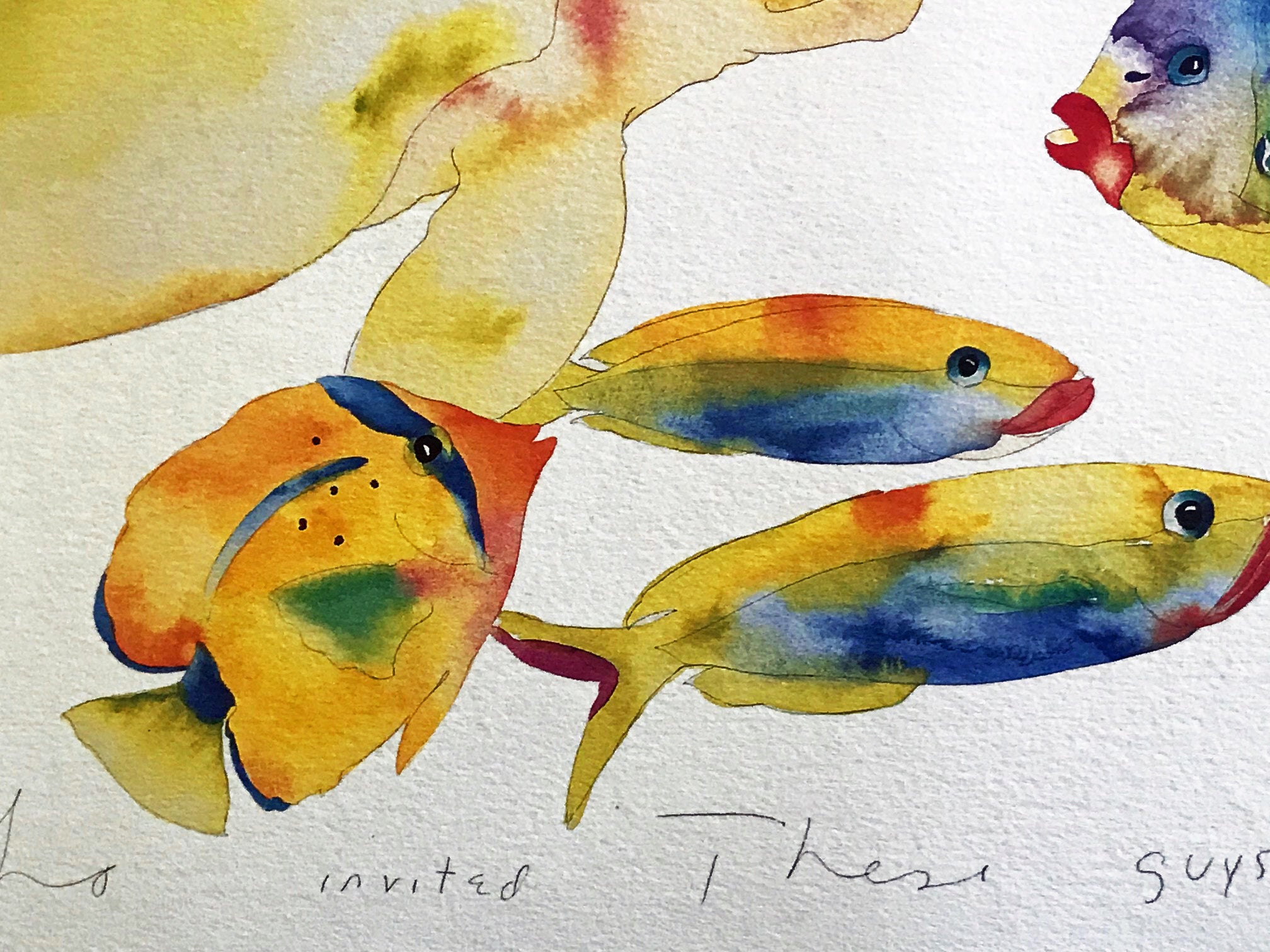 Who Invited These Guys Wyland Tracy Taylor Lithograph Print Both Artists Hand Signed and Numbered