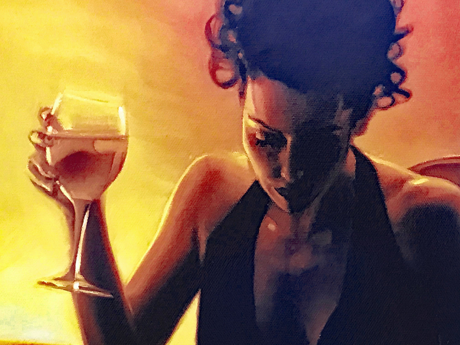 Elegant Lady in Black Carrie Graber Canvas Giclée Artist Hand Signed and Numbered