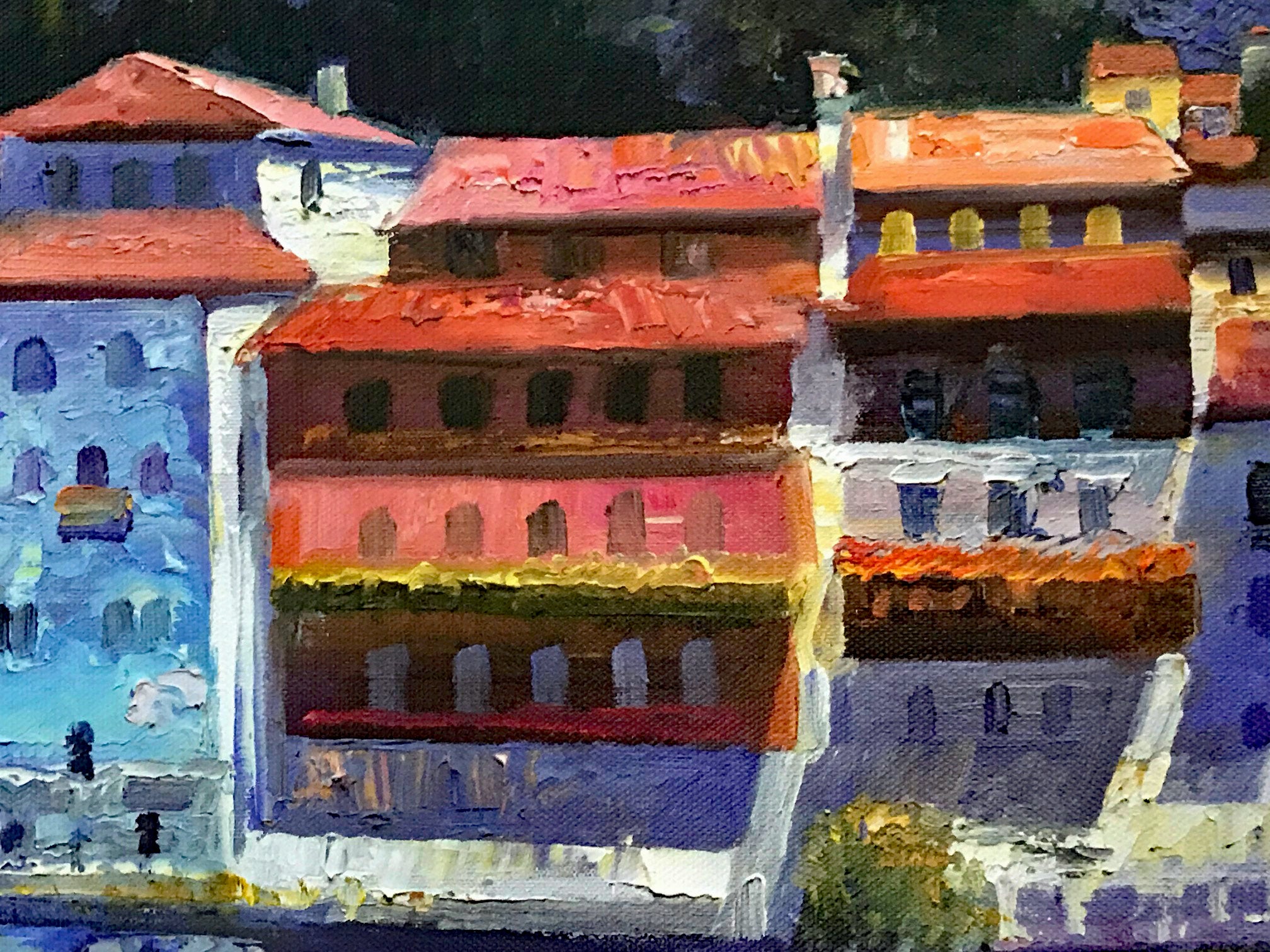 Lakeside Balcony Howard Behrens Hand Embellished Canvas Giclée Print Numbered with Artist Authorized Signature
