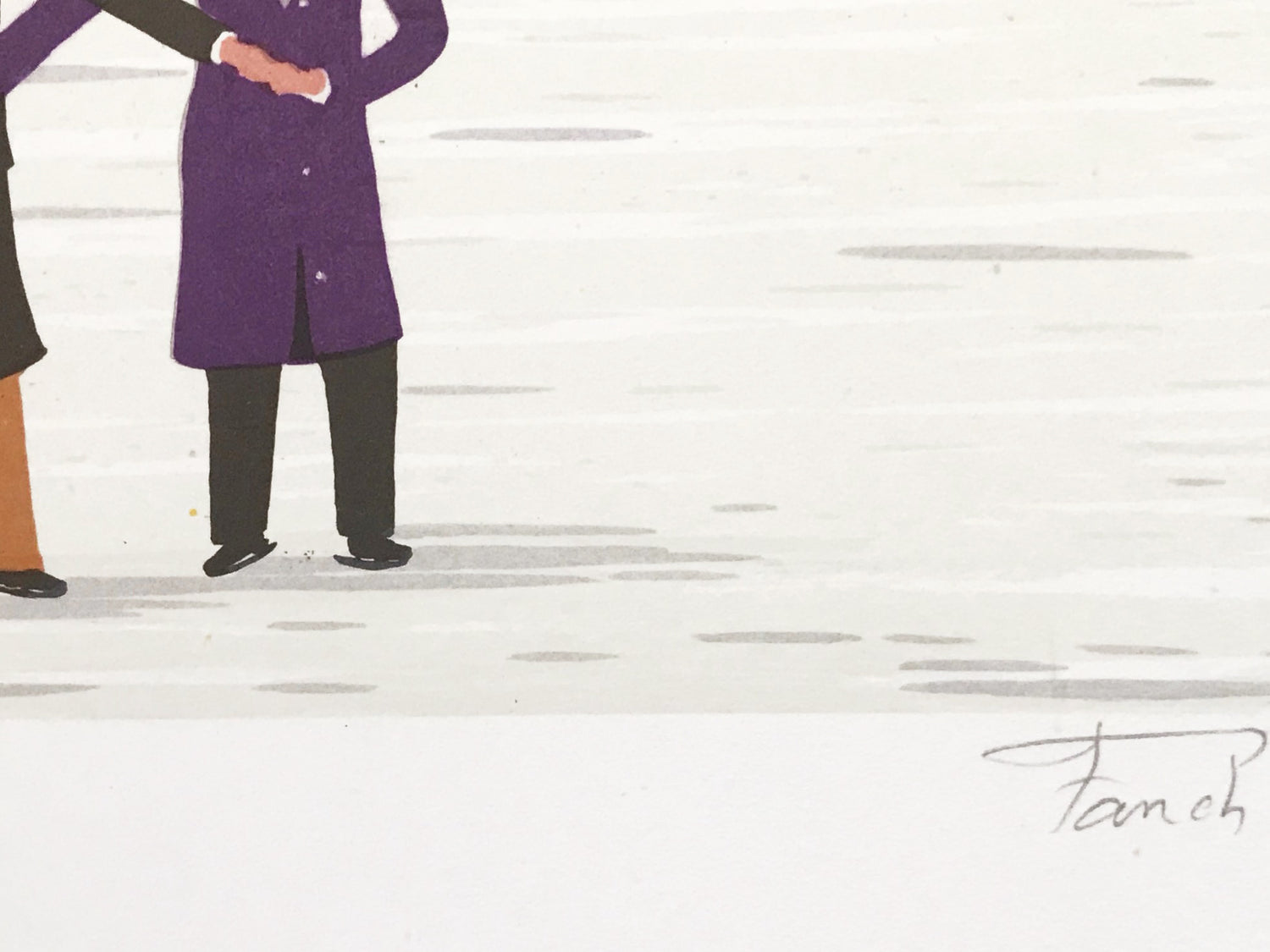 Skating in Central Park Fanch Ledan Hors Commerce Edition Lithograph Print Artist Hand Signed and HC Numbered