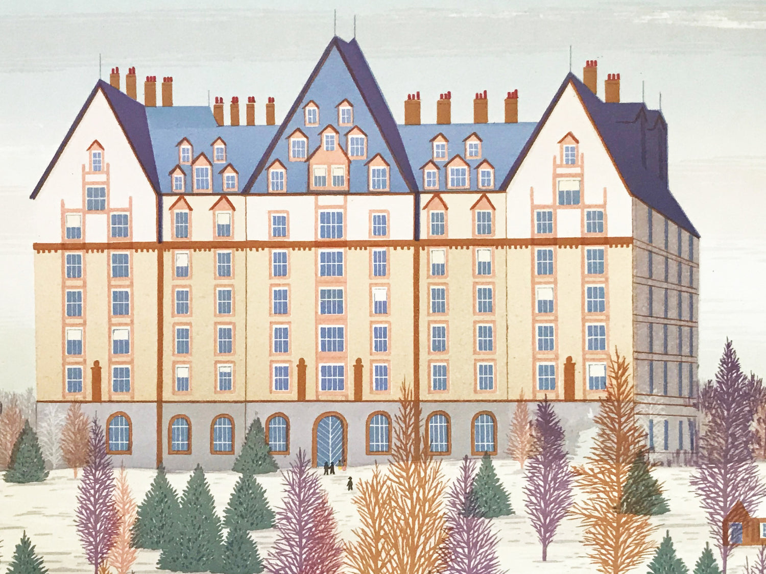 Skating in Central Park Fanch Ledan Hors Commerce Edition Lithograph Print Artist Hand Signed and HC Numbered