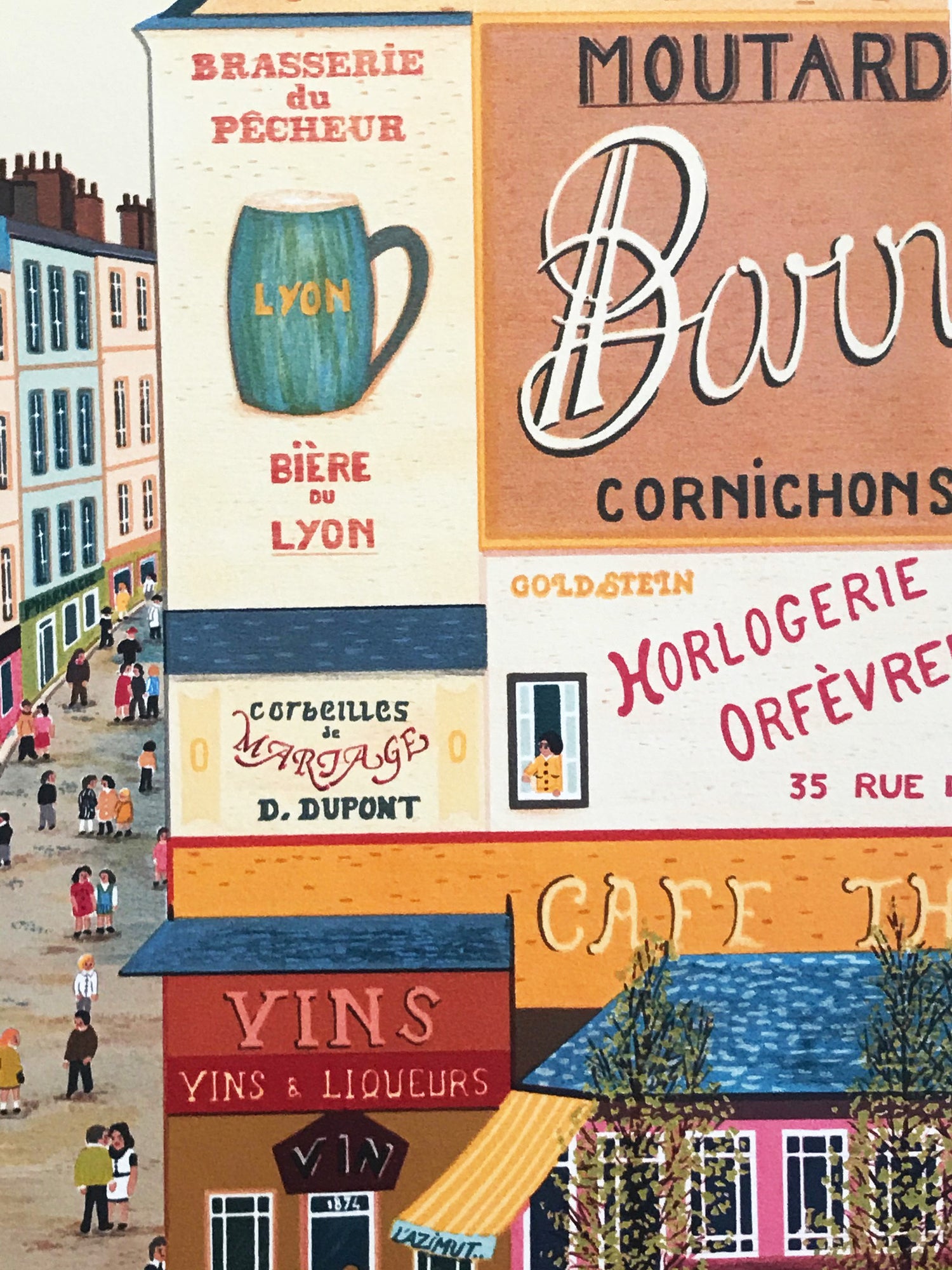 Rue Mouffetard Fanch Ledan Artist Proof Lithograph Print Hand Signed and Roman Numeral Numbered