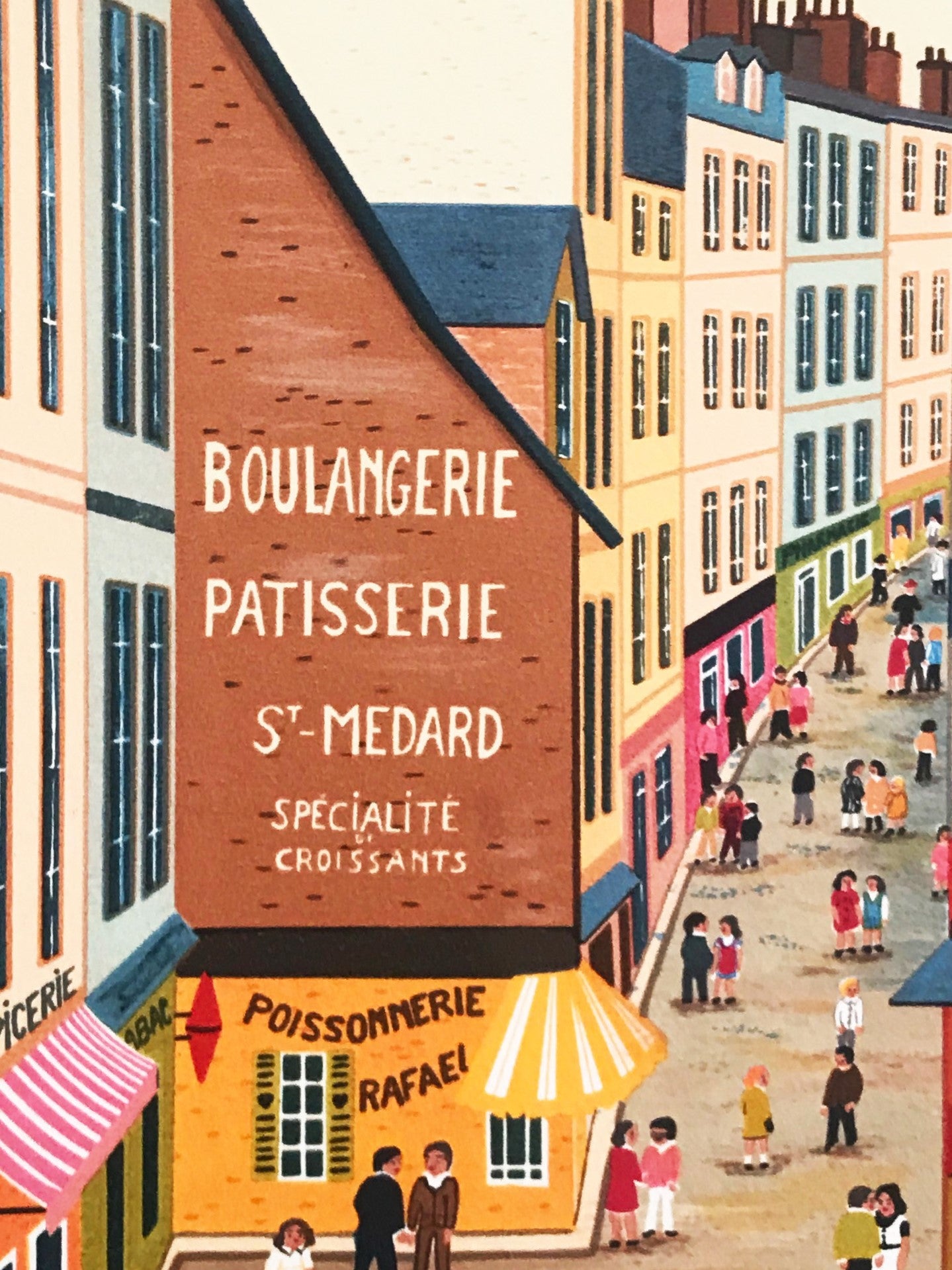 Rue Mouffetard Fanch Ledan Artist Proof Lithograph Print Hand Signed and Roman Numeral Numbered