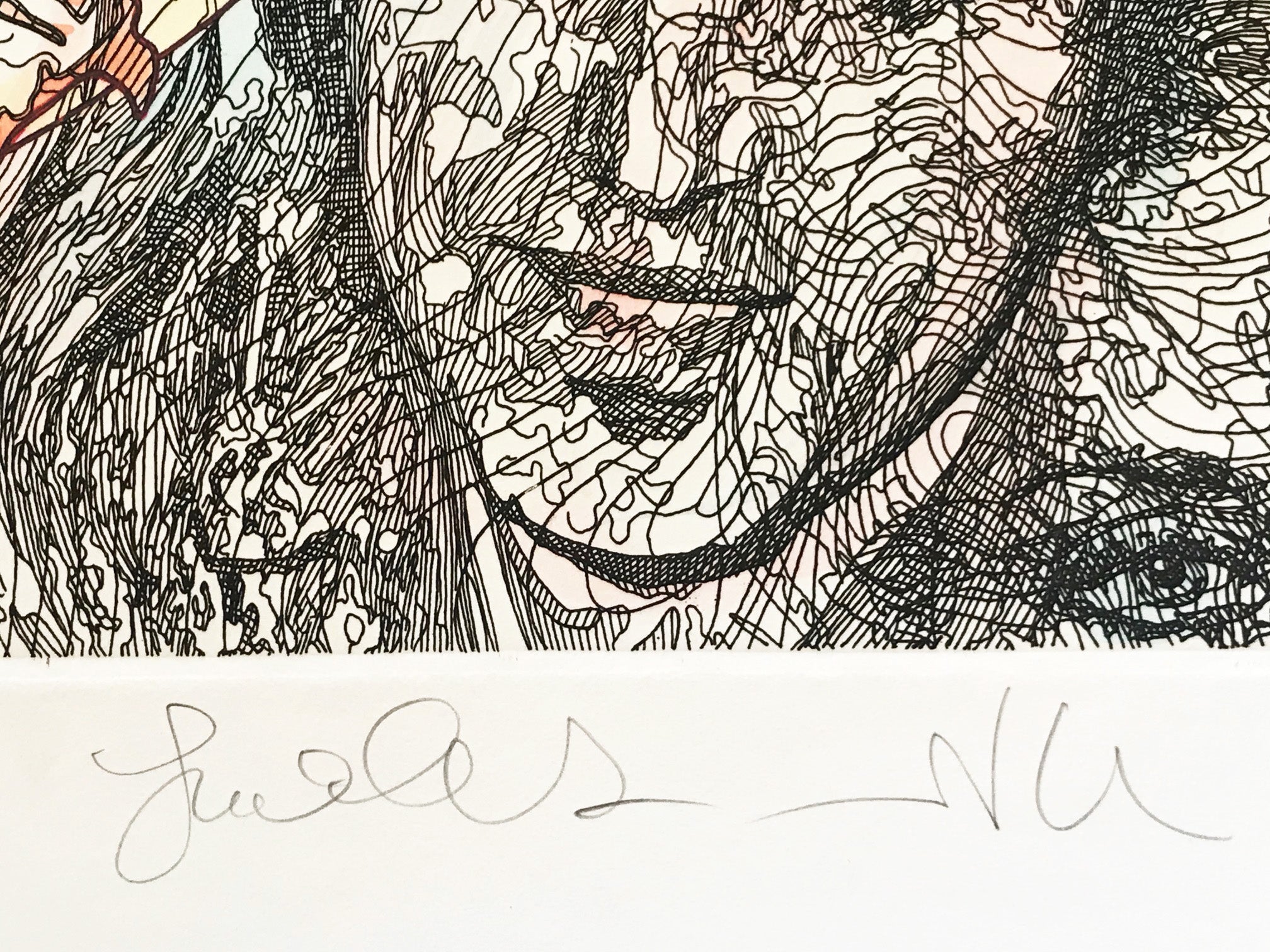 Five - Limited Edition Hand Colored Etching on Paper by Guillaume Azoulay