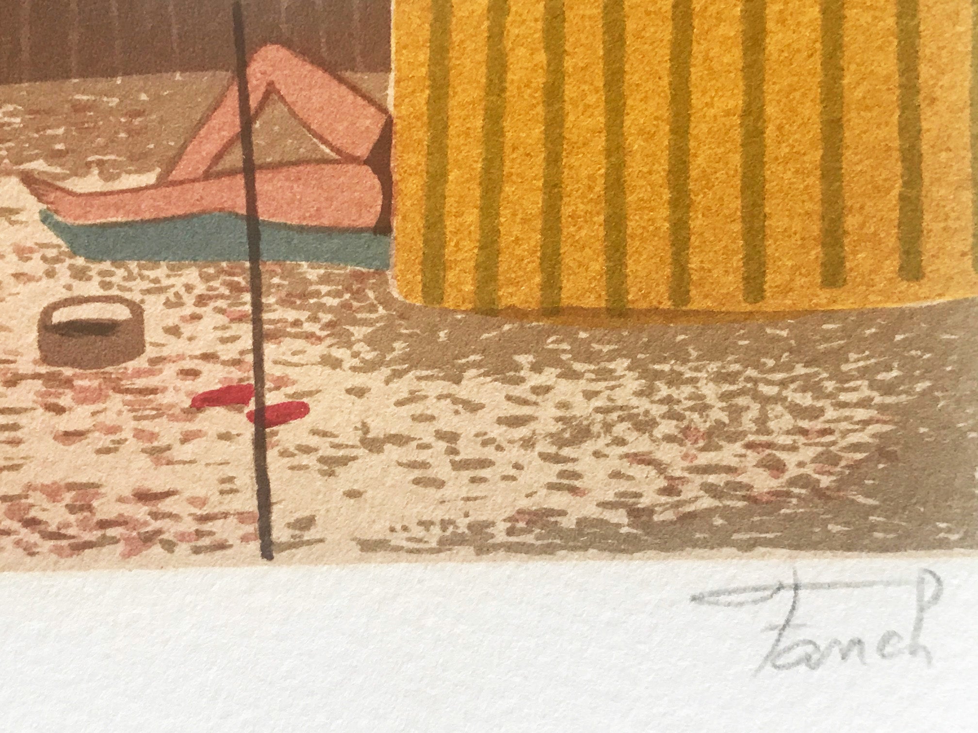 La Plage de la Baule Fanch Ledan Artist Proof Lithograph Print Hand Signed and AP Numbered