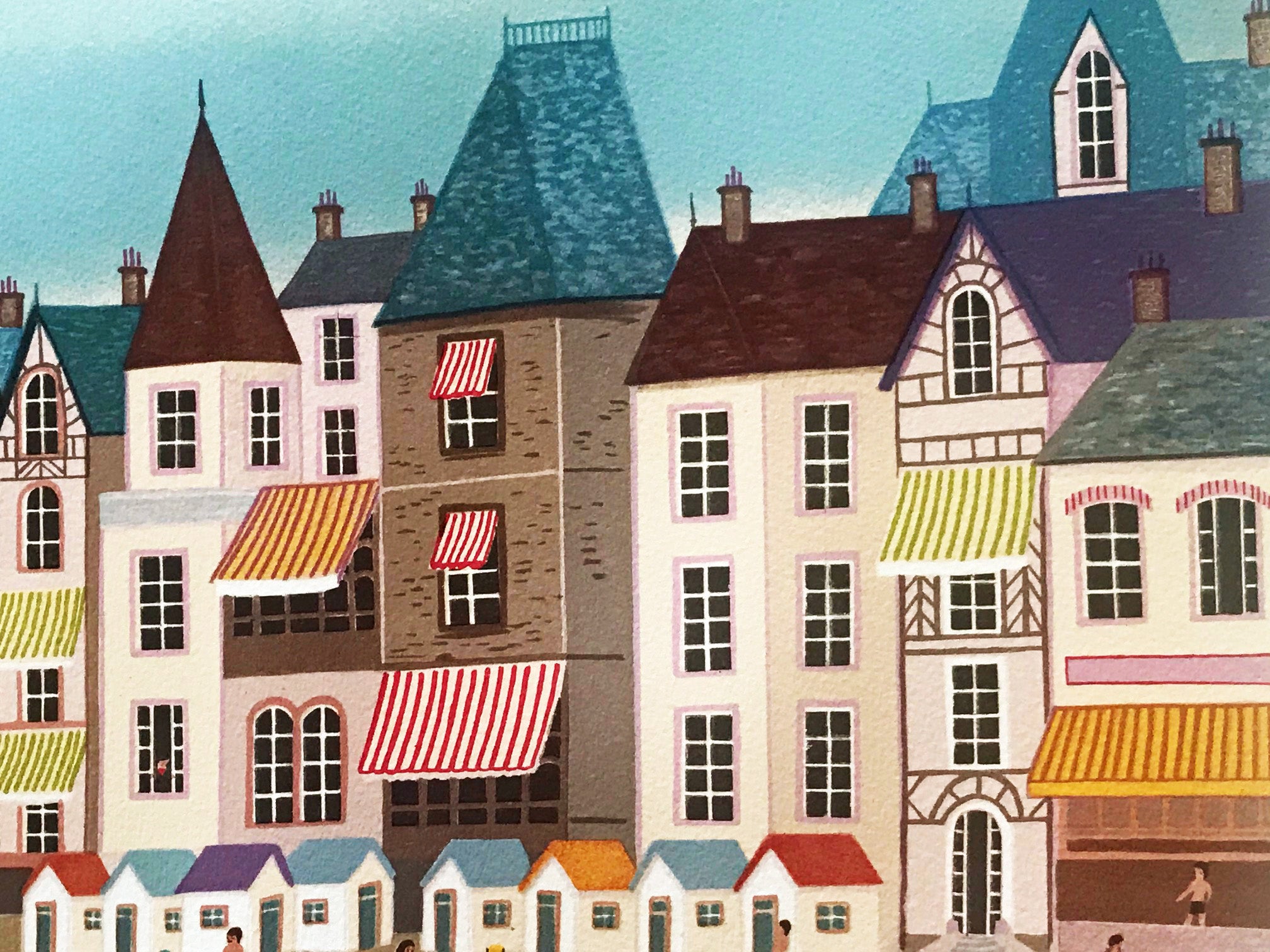 La Plage de la Baule Fanch Ledan Artist Proof Lithograph Print Hand Signed and AP Numbered