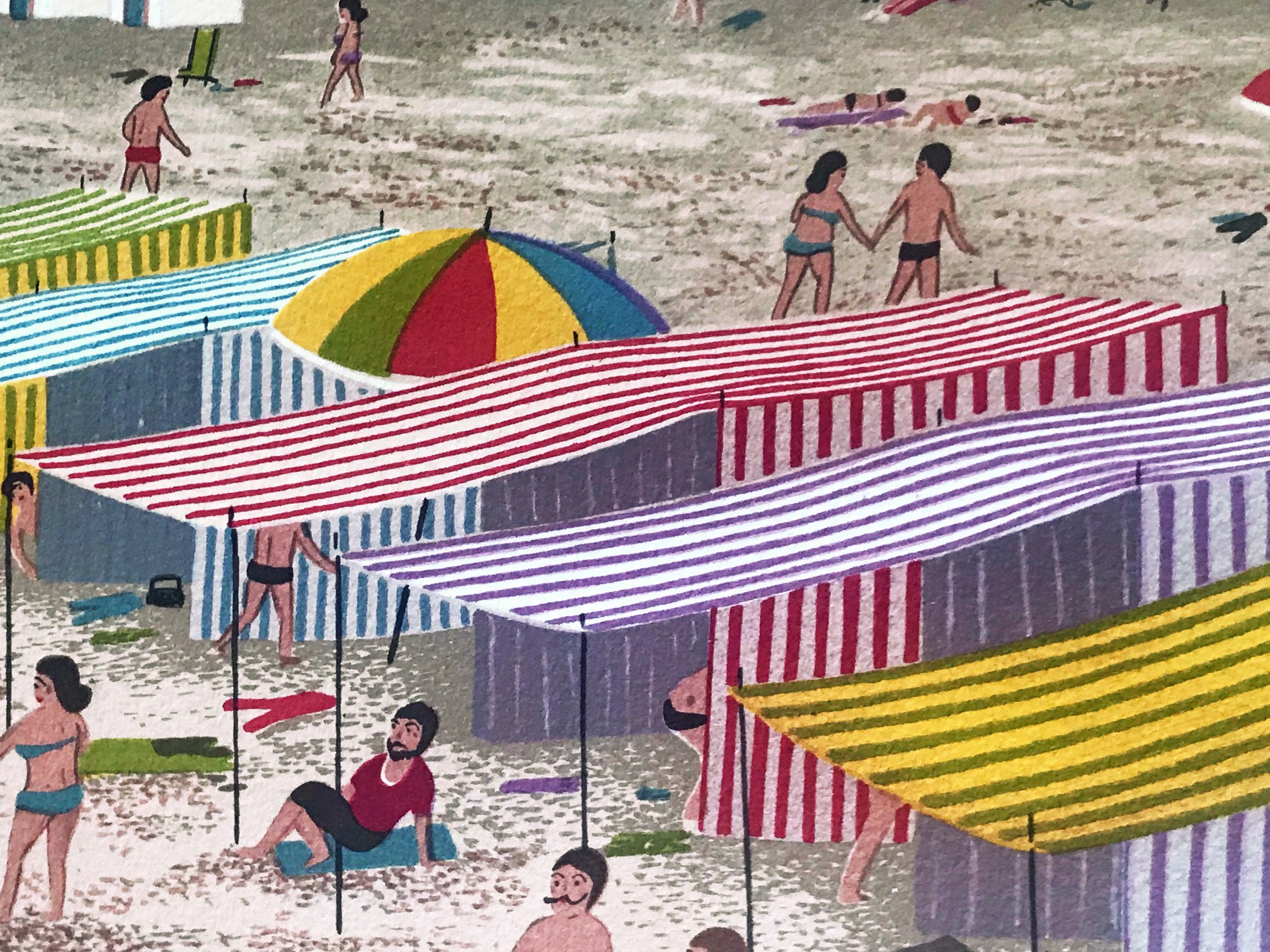 La Plage de la Baule Fanch Ledan Artist Proof Lithograph Print Hand Signed and AP Numbered