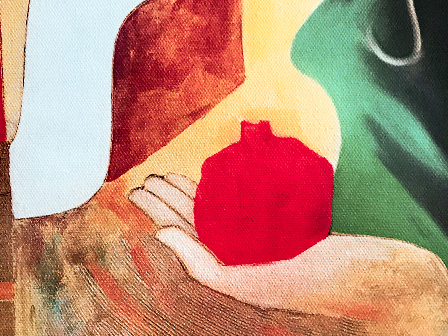 Contemplation with Pomegranate Arbe Berberyan Canvas Giclée Print Artist Hand Signed and Numbered