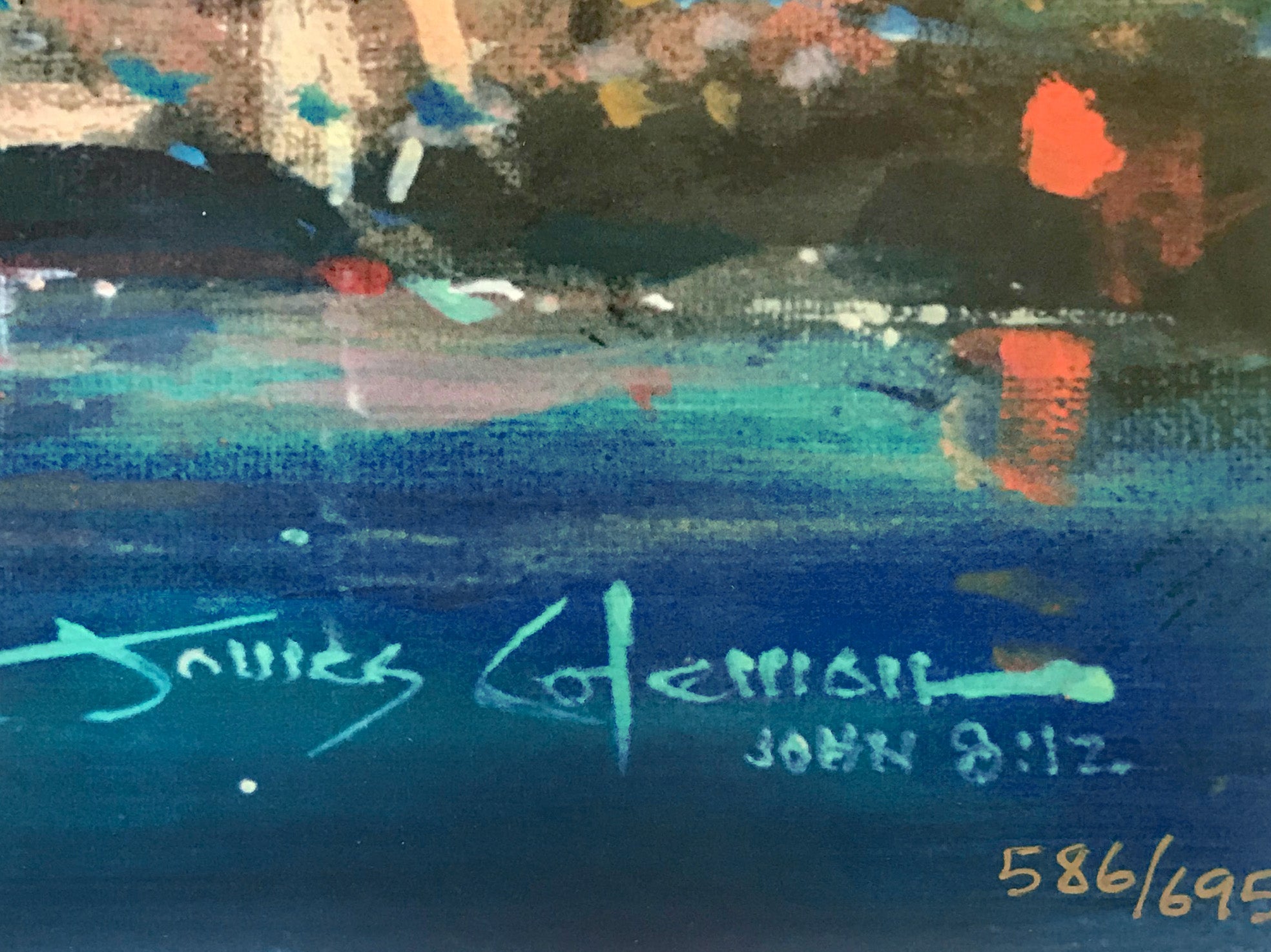 Portofino Bay James Coleman Lithograph Print Artist Hand Signed and Numbered