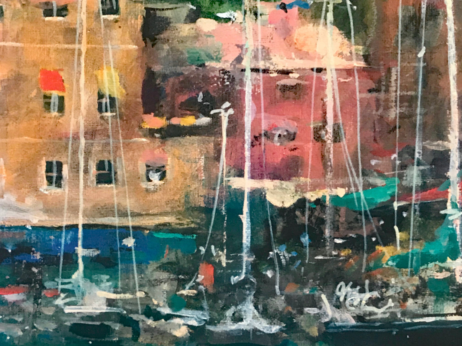 Portofino Bay James Coleman Lithograph Print Artist Hand Signed and Numbered