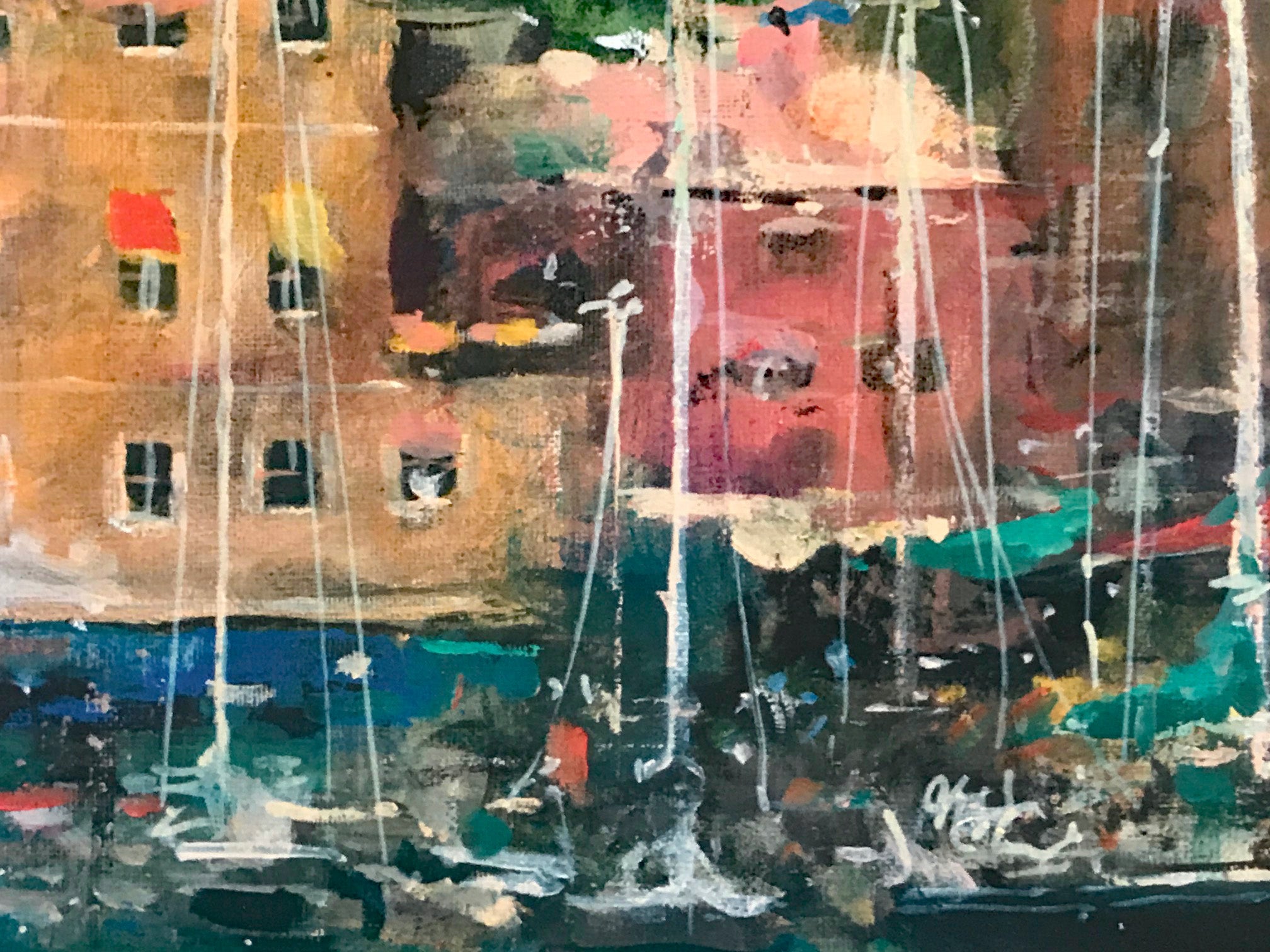 Portofino Bay James Coleman Lithograph Print Artist Hand Signed and Numbered