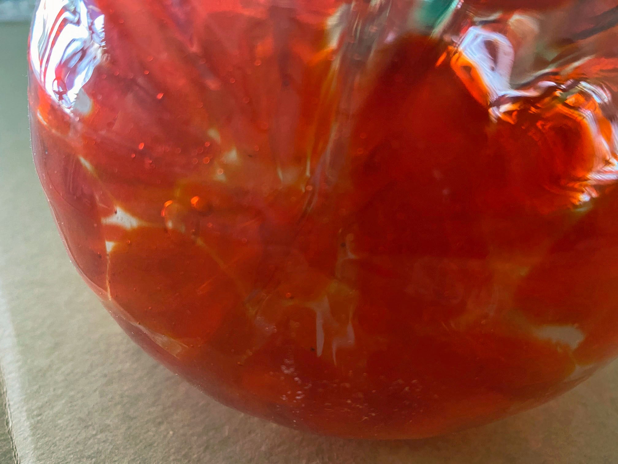 Mariusz Rynkiewicz Hand Blown Glass Pumpkin Sculpture Artist Hand Signed