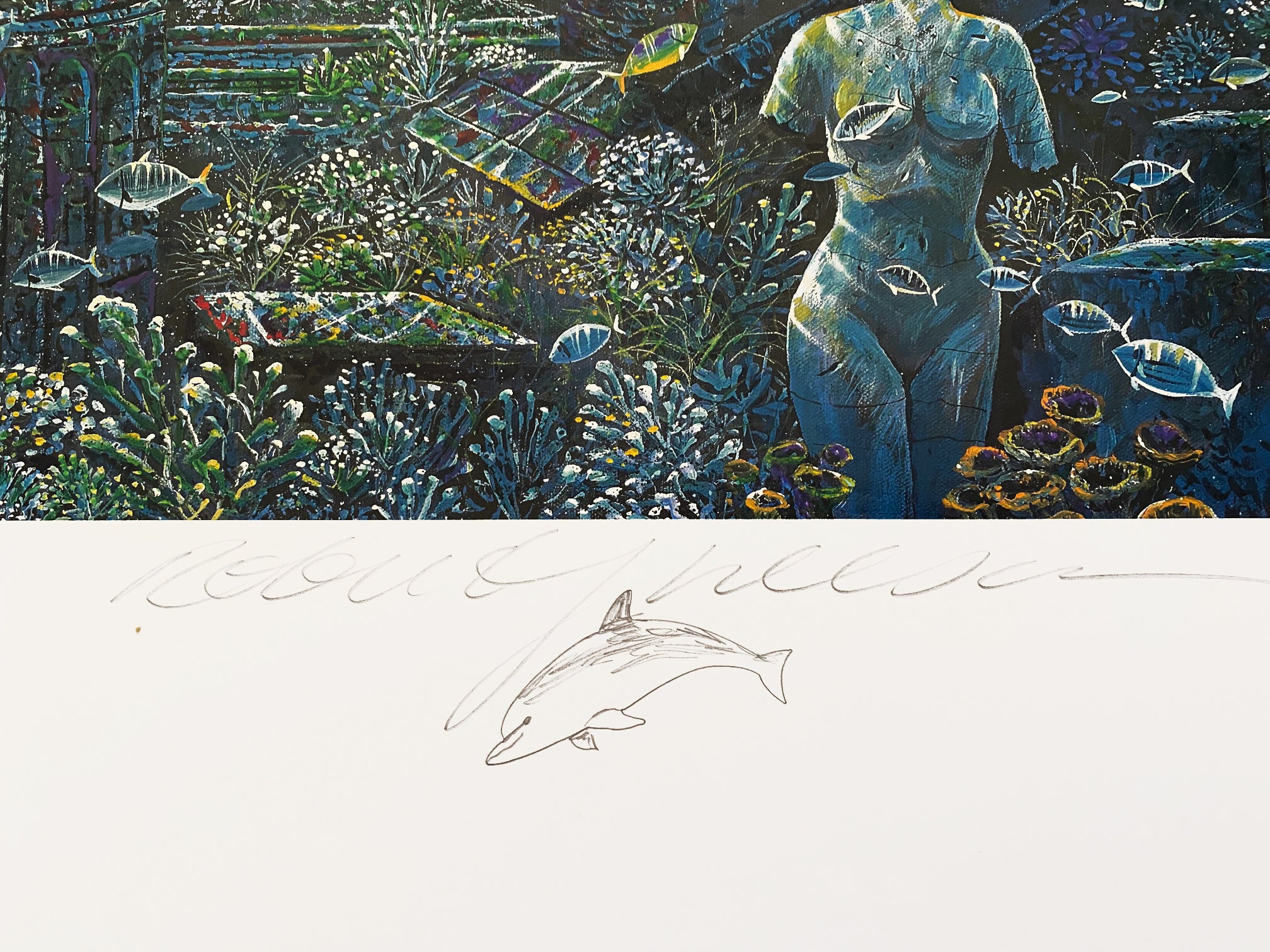 Athenian Odyssey Robert Lyn Nelson Mixed Media Print with Artist Hand Drawn Remarque Hand Signed and Numbered