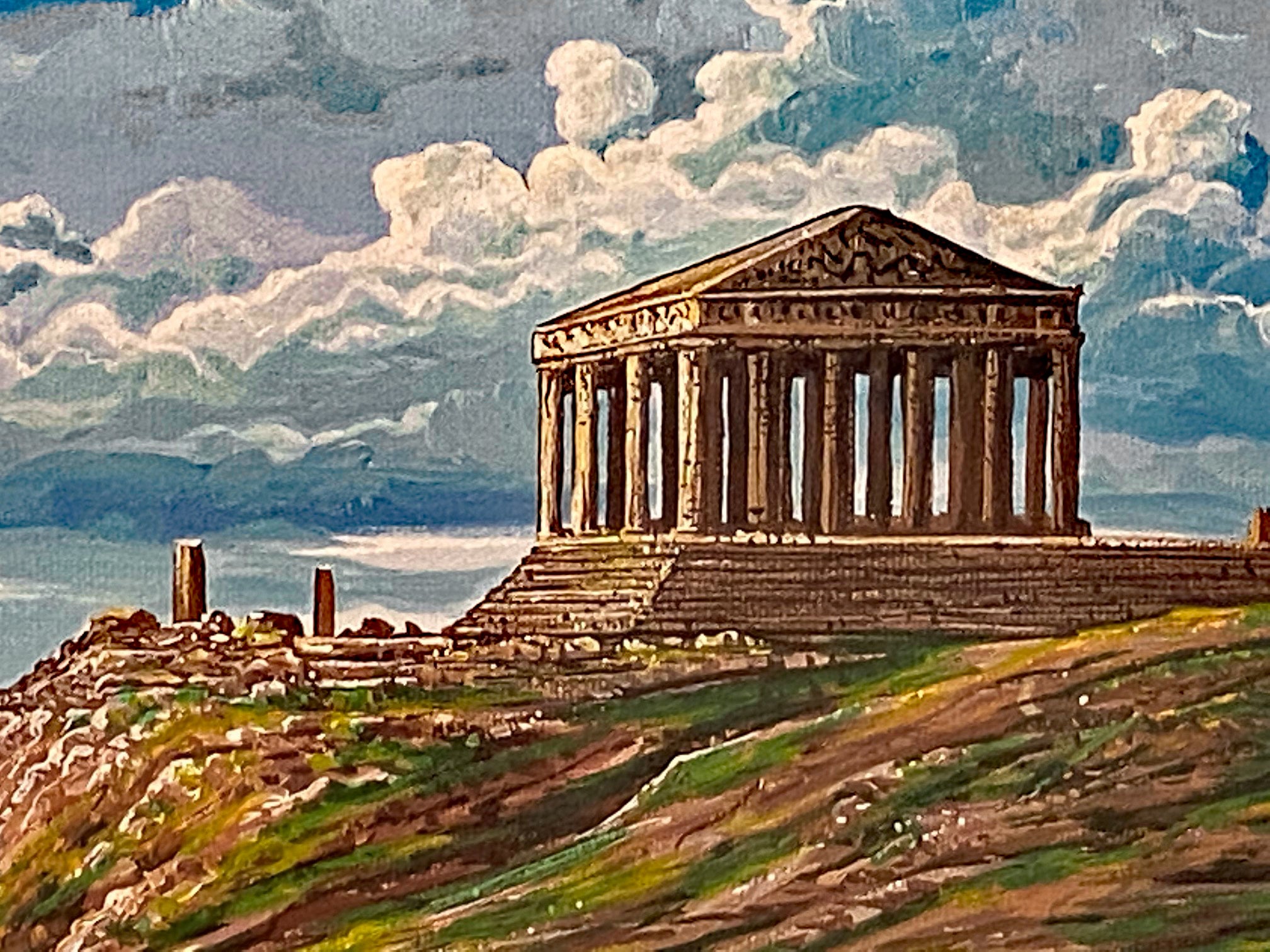 Athenian Odyssey Robert Lyn Nelson Mixed Media Print with Artist Hand Drawn Remarque Hand Signed and Numbered