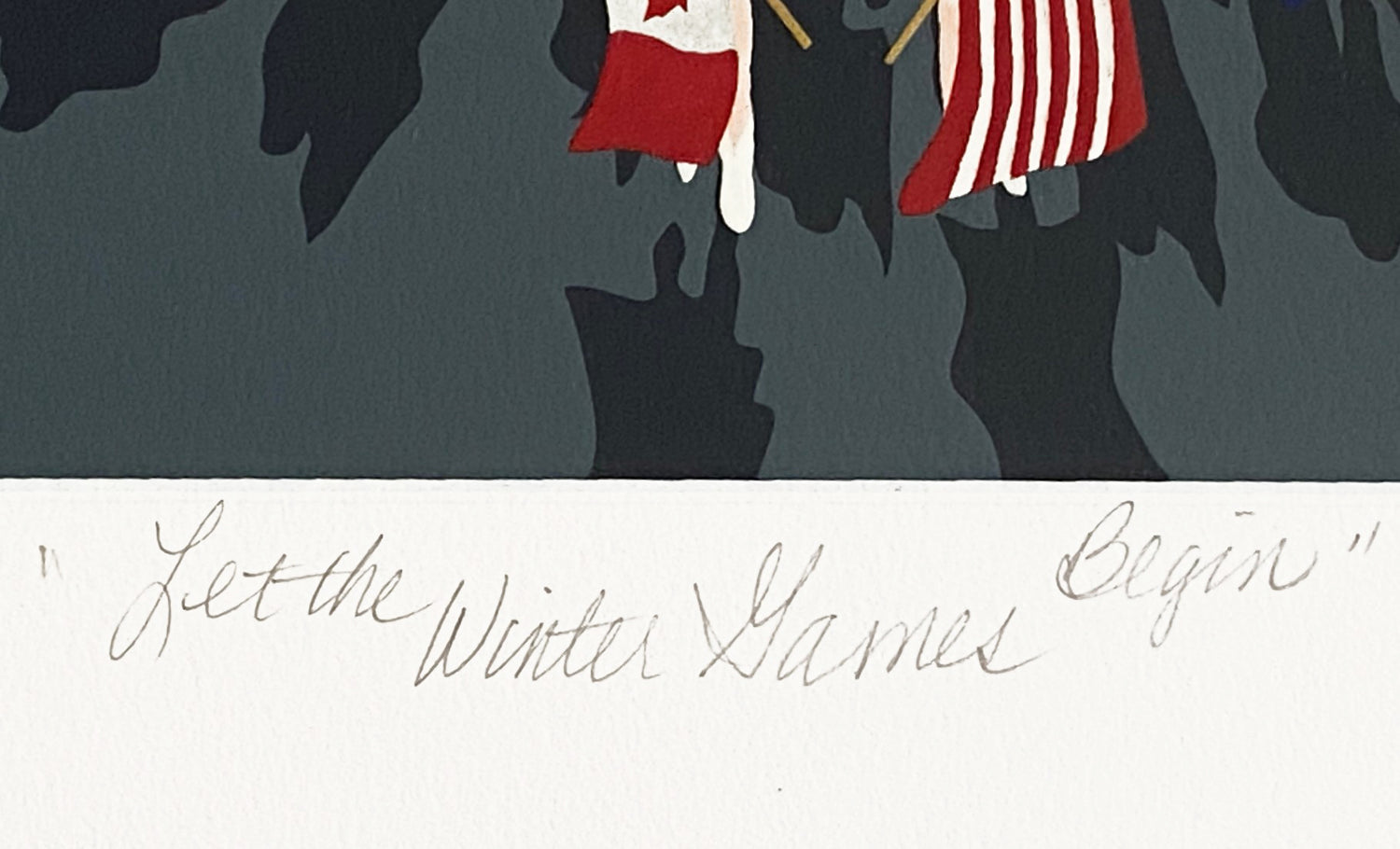 Let the Winter Games Begin Melanie Taylor Kent Serigraph Print Artist Hand Signed and Numbered