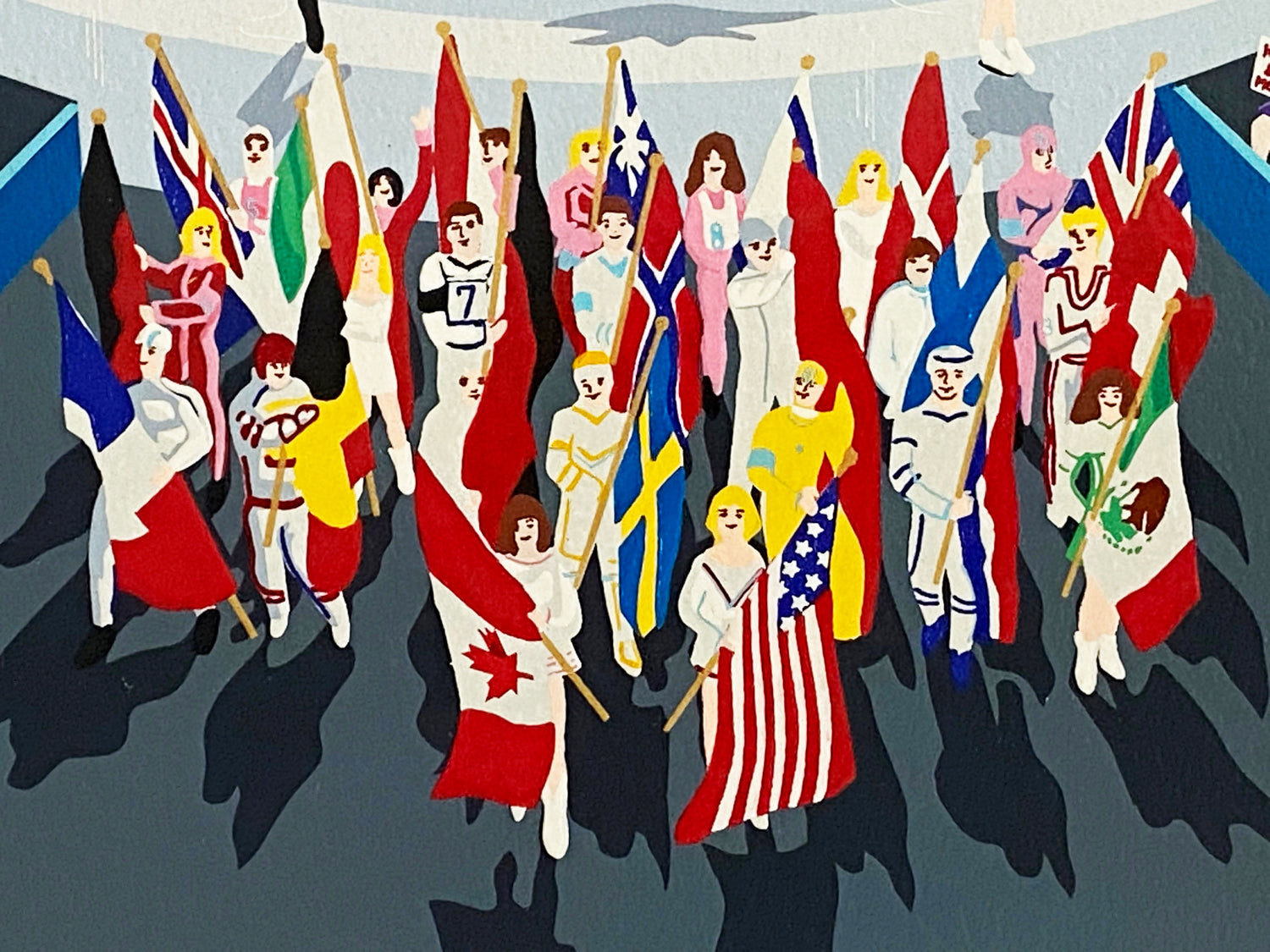 Let the Winter Games Begin Melanie Taylor Kent Serigraph Print Artist Hand Signed and Numbered