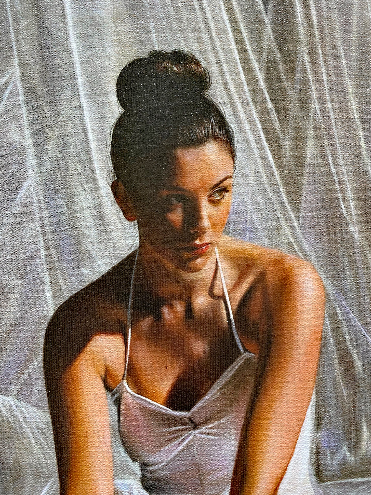 Light Through the Curtain Rob Hefferan Hand Embellished Canvas Giclée Print Artist Hand Signed and Numbered