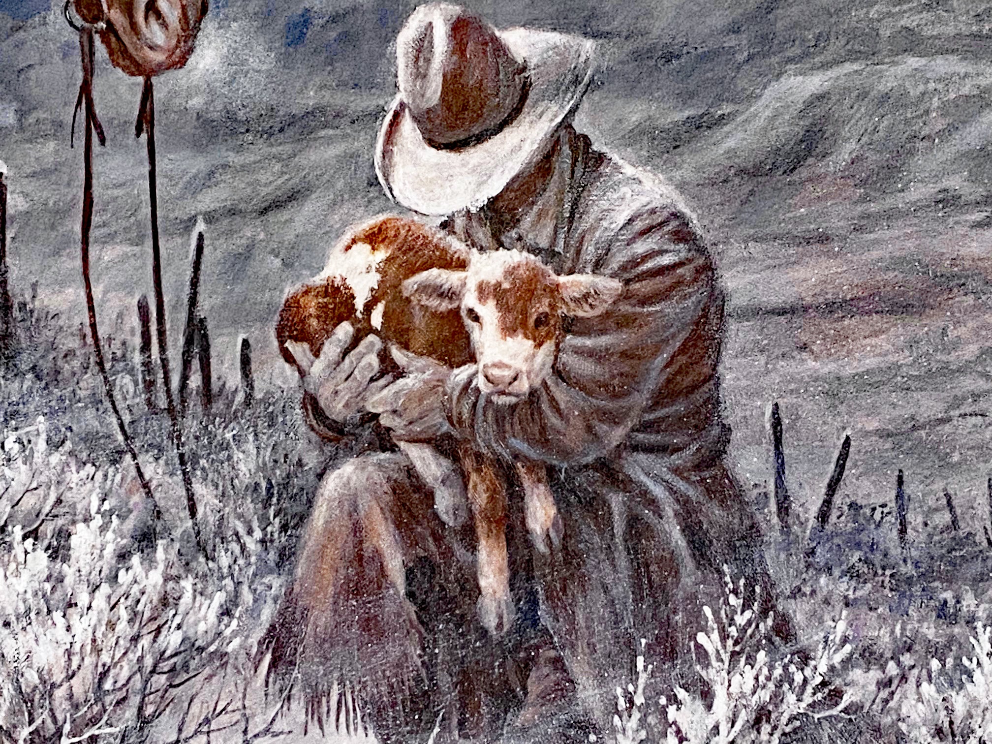 High Range Early Arrival Larry Fanning Lithograph Print Artist Hand Signed and Numbered