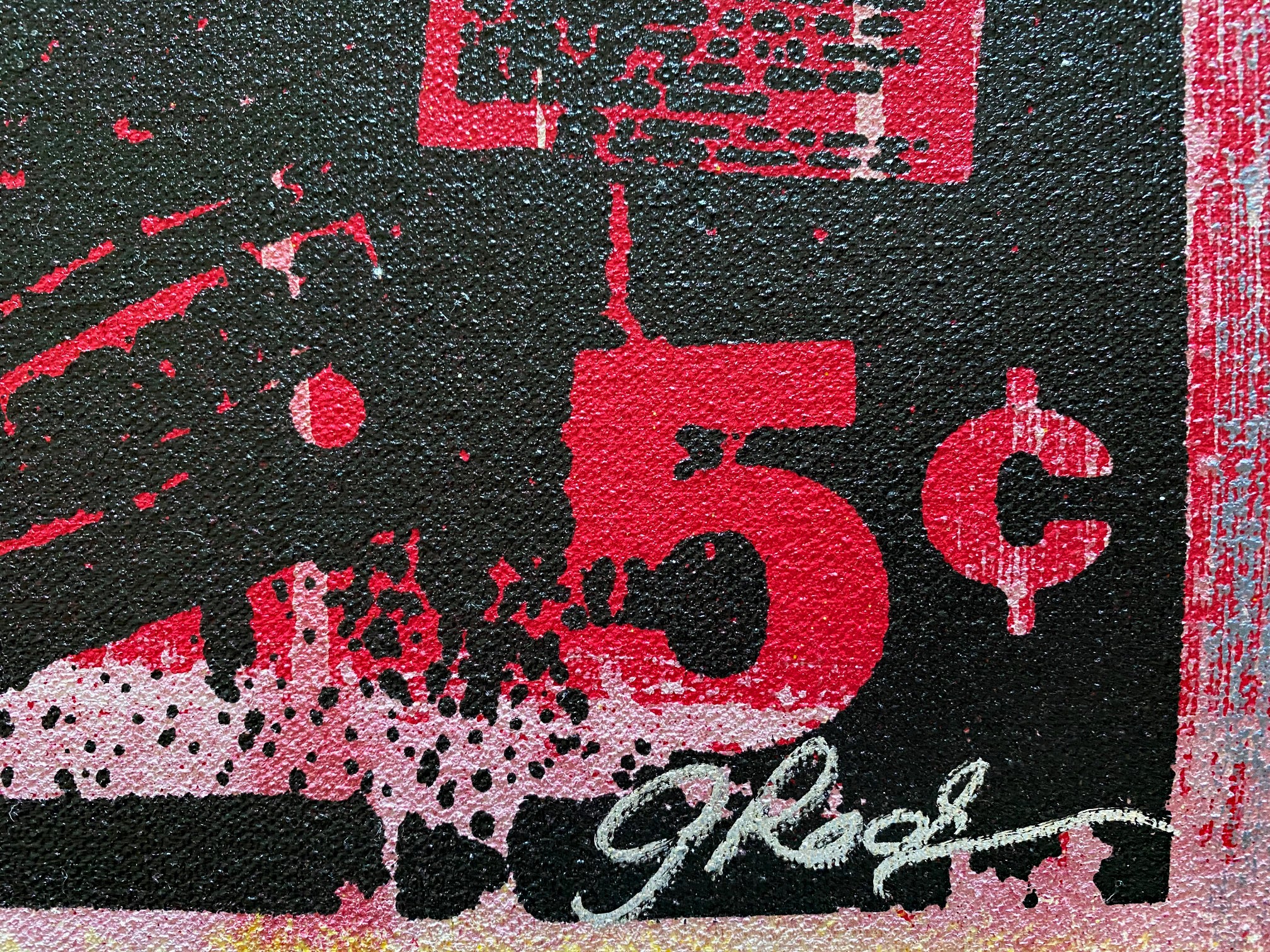 Bazooka Joe Gail Rodgers Acrylic Silkscreen Painting on Canvas Artist Hand Signed