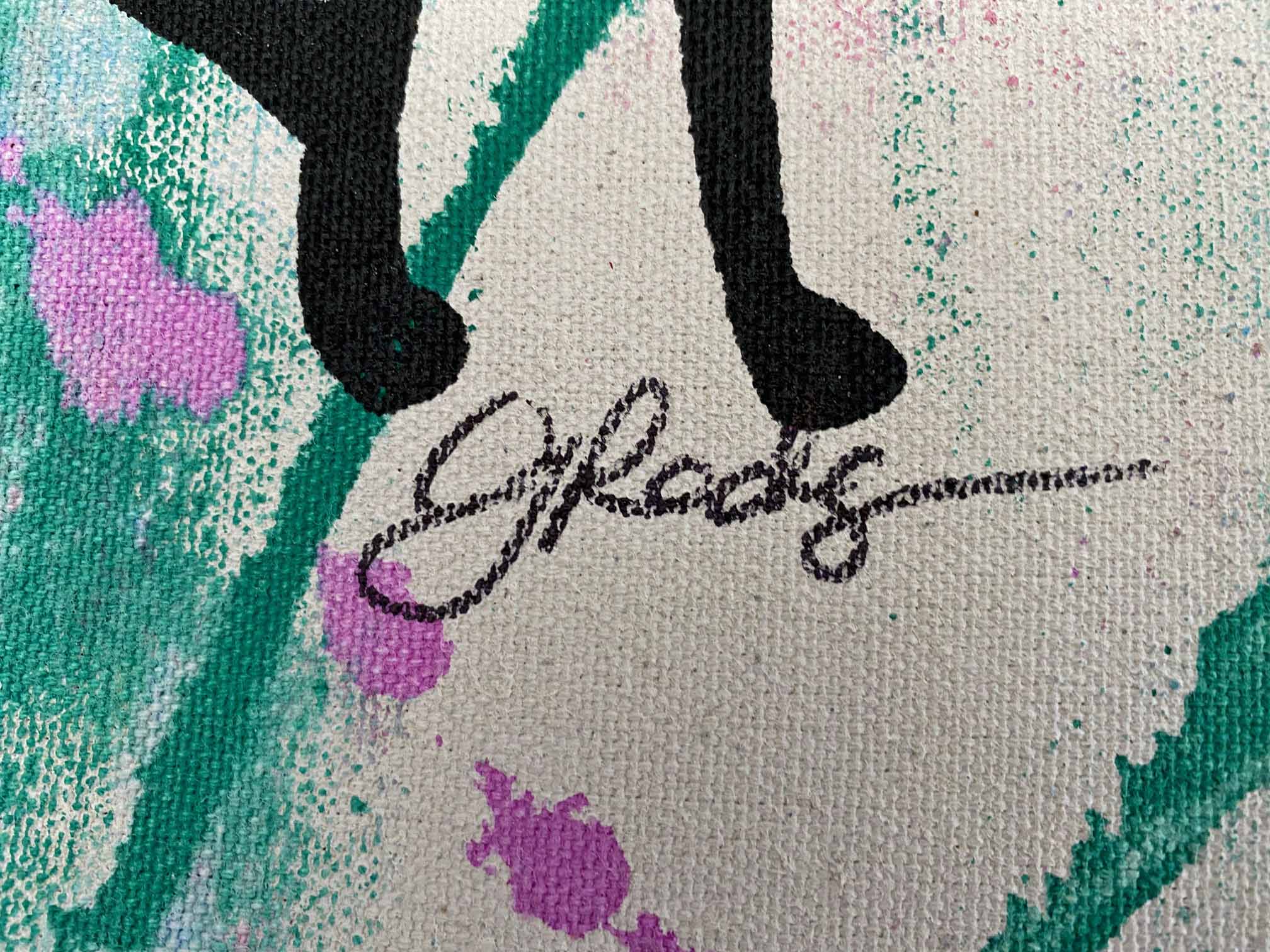 Minnie Gail Rodgers Acrylic Silkscreen Painting on Canvas Artist Hand Signed