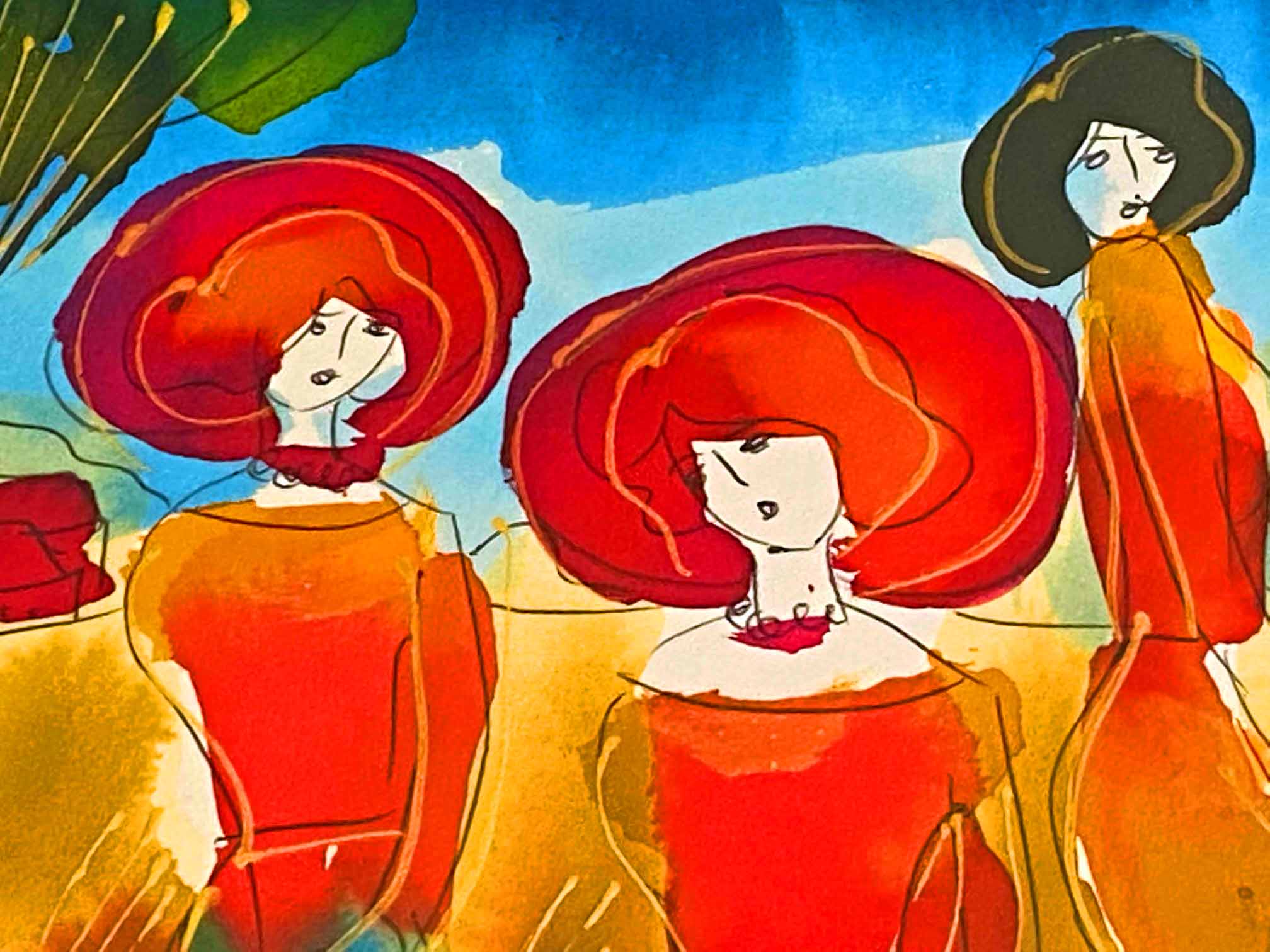 Moshe Leider Untitled Original Mixed Media Painting Artist Hand Signed Framed